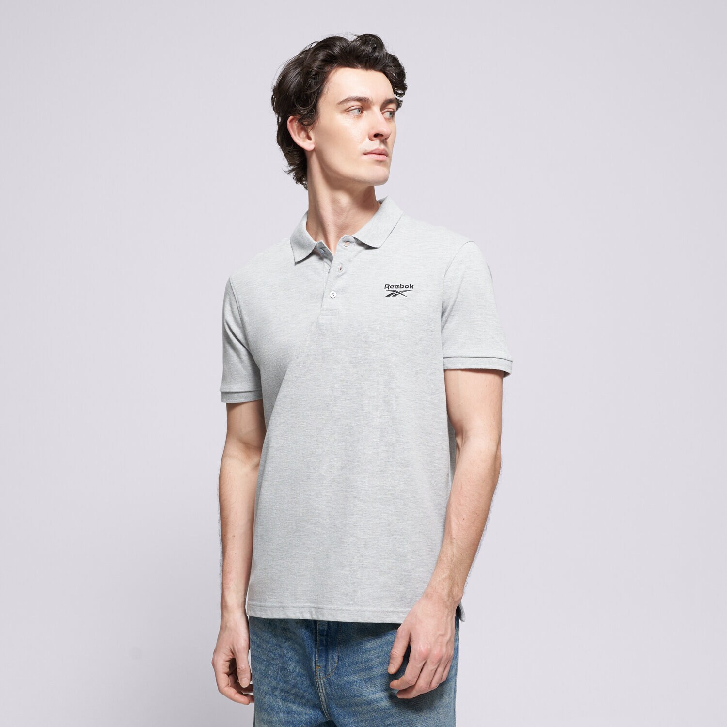 Bărbați tricou REEBOK POLO BLAZE EMBROIDERED SS POLO SHIRT 100239702 Gri
