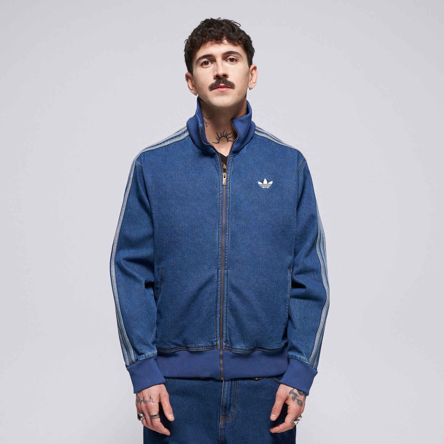 Bărbați jachetă ADIDAS BLUZĂ DENIM FB TT KD1517 Albastru