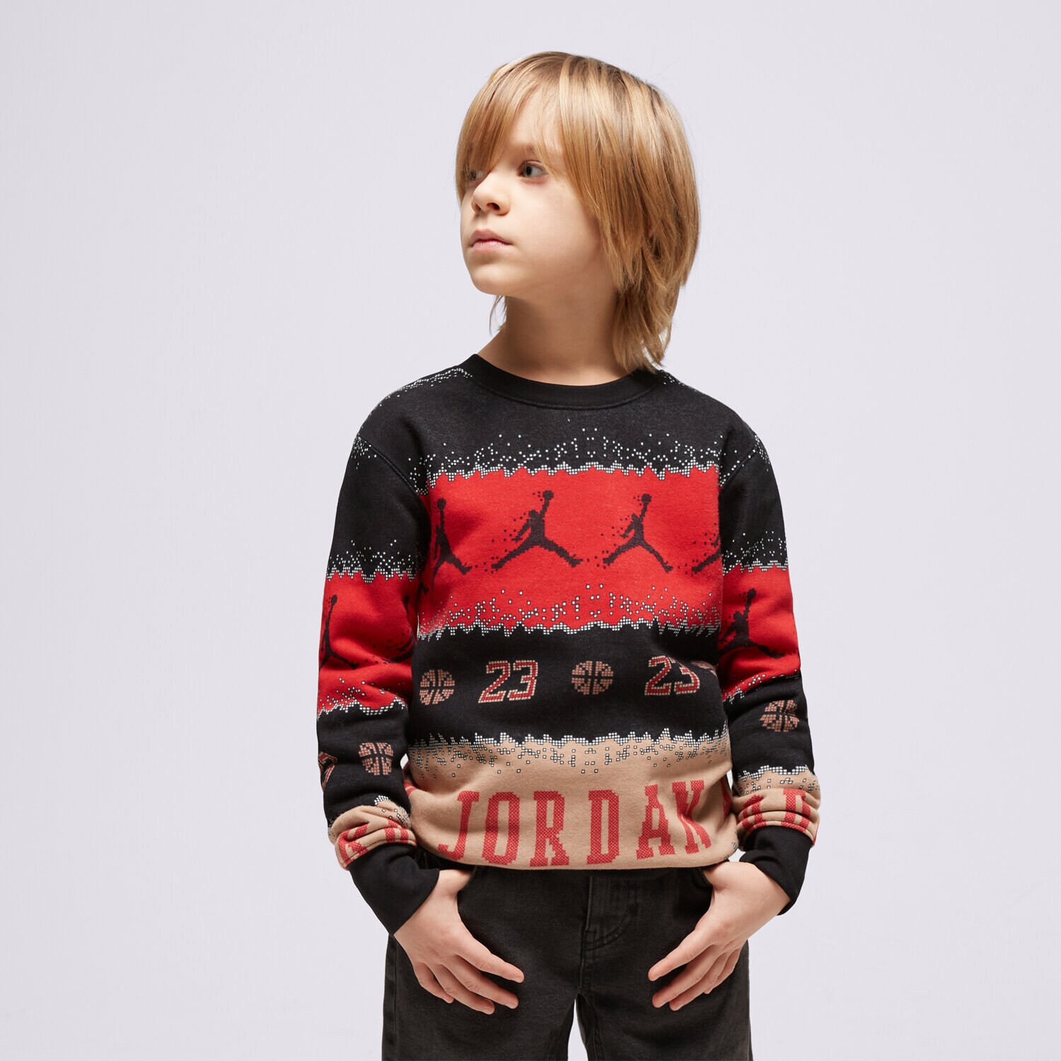 Copii bluză JORDAN BLUZĂ MJ HOLIDAY FLC CREW BOY 95C724-023 Mulicolor