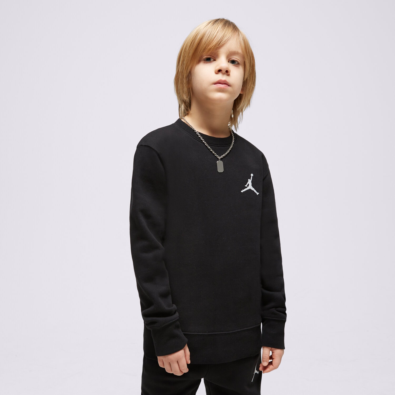 Copii bluză JORDAN BLUZĂ JUMPMAN ESSENTIALS CREW UU 95C577-023 Negru