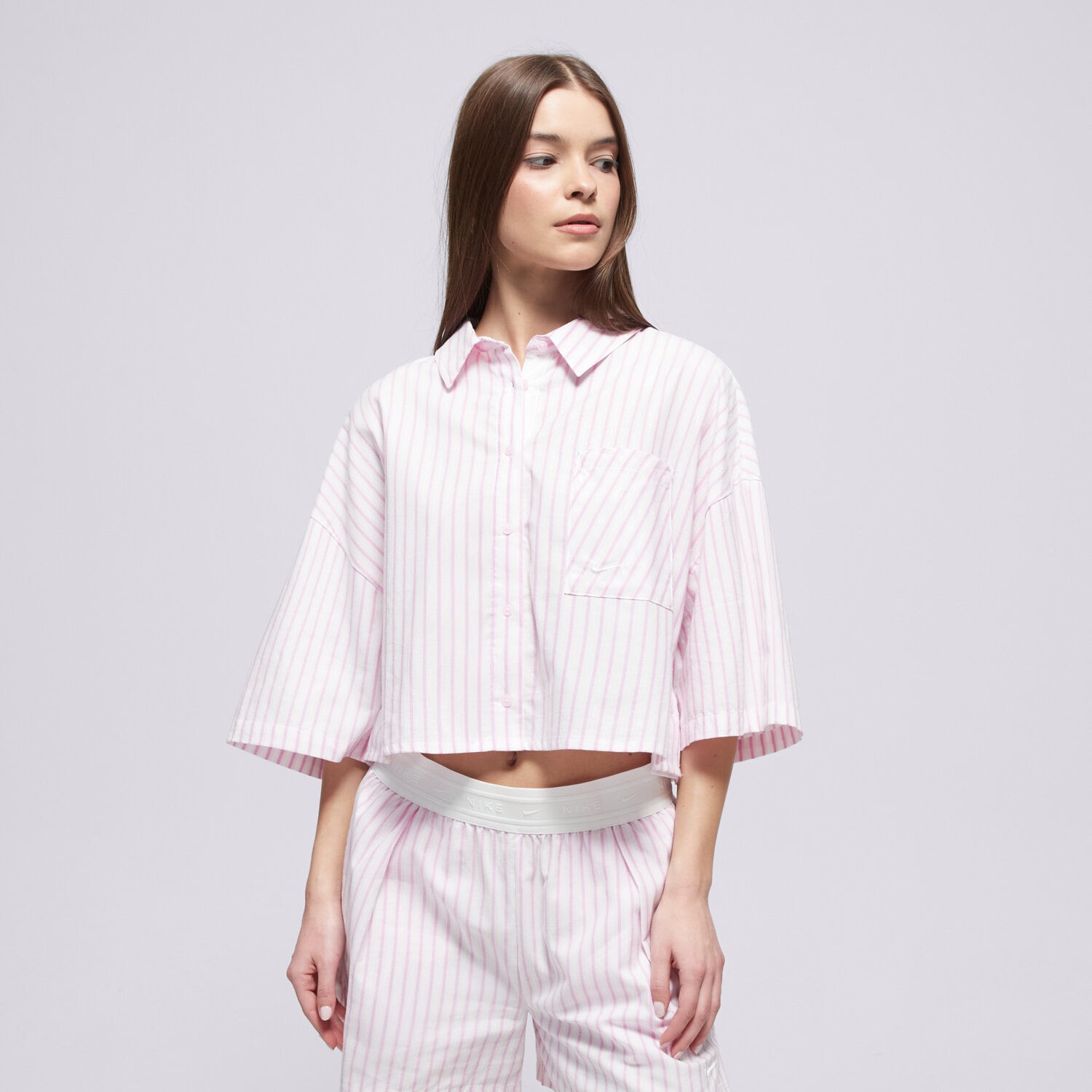 Femei tricou NIKE CĂMAșĂ CHILL POPLIN II4228-503 Roz