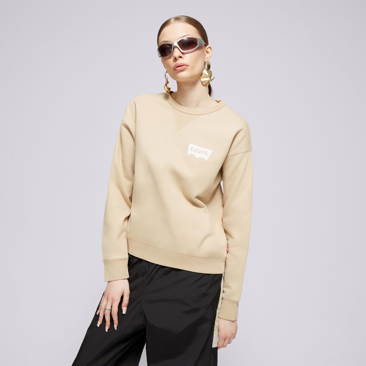 Femei bluză LEVI'S BLUZĂ GRAPHIC SIGNATURE CREW NEUTRALS A7288-0021 Bej