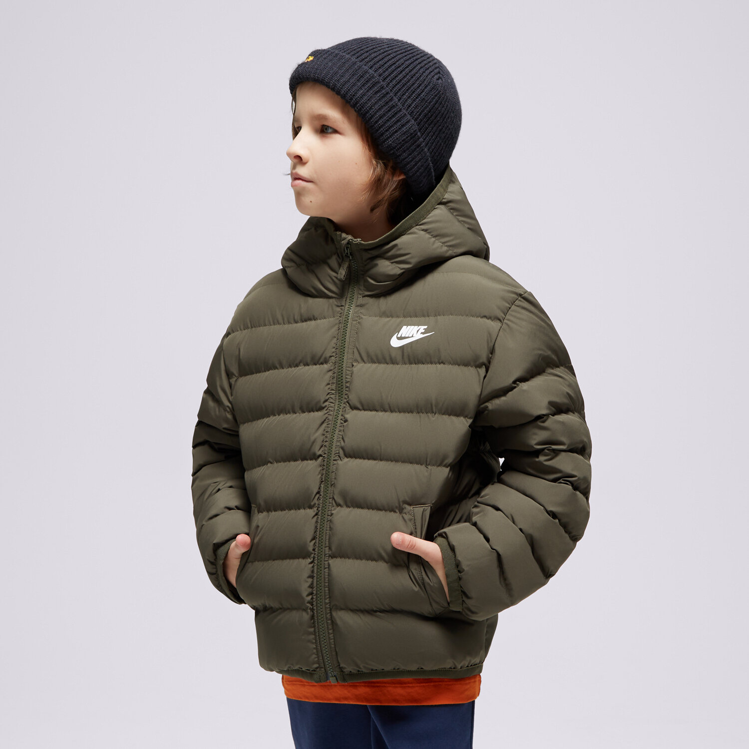 Jachetă de sezon pentru copii (primăvară/toamnă) NIKE JACHETĂ DE IARNĂ K NSW LOW SYNFL HD BOY FD2845-325 Kaki