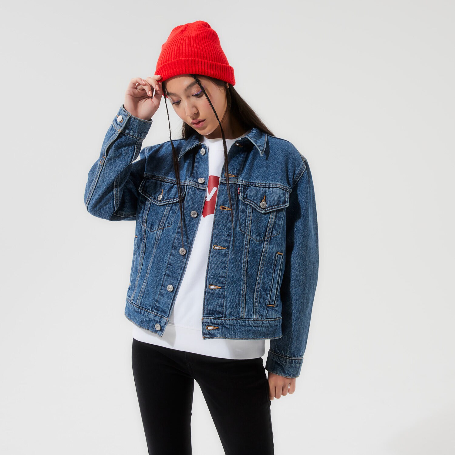 Femei jachetă LEVI'S JACHETĂ EX BOYFRIEND TRUCKER 29944-0012 Albastru