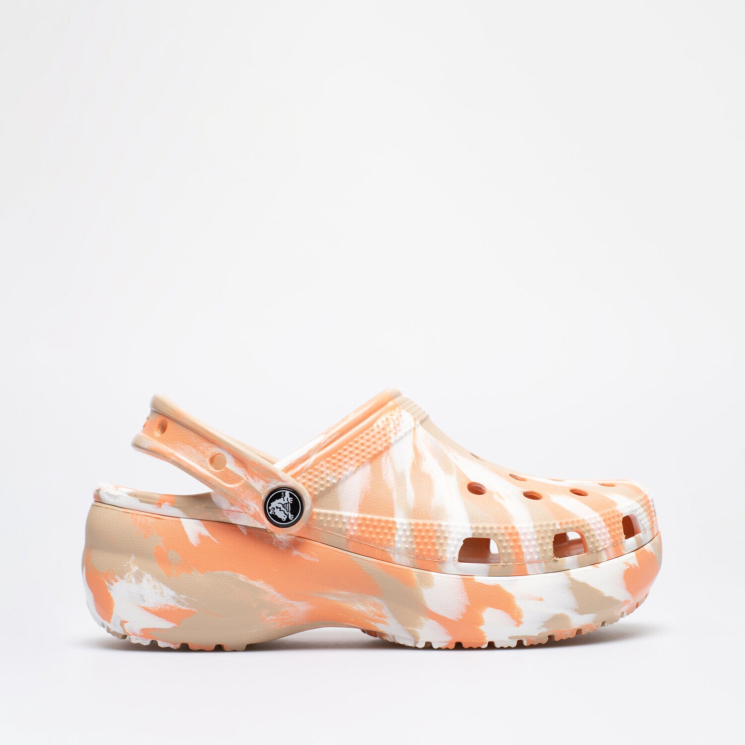 Femei șlapi CROCS CLASSIC PLATFORM MARBLED CLOGW 2071762ZM Portocaliu