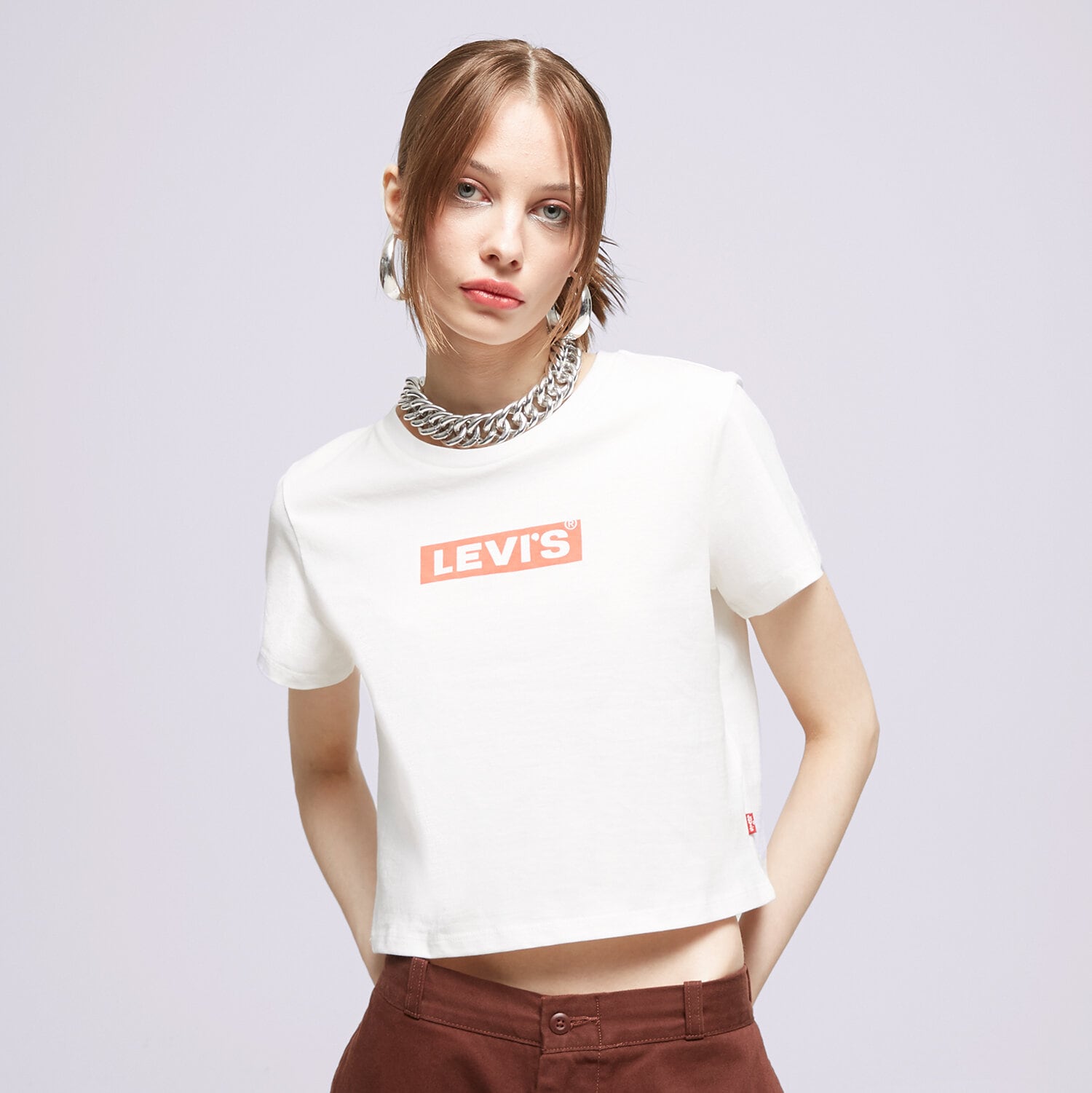 Femei tricou LEVI'S TRICOU GR CROPPED JORDIE TEE NEUTRALS A07850064 Alb