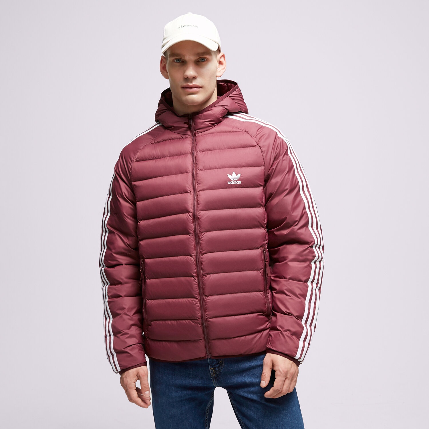Bărbați eacă de iarnă ADIDAS JACHETĂ CU PUF PAD HOODED PUFF IL2567 Bordo