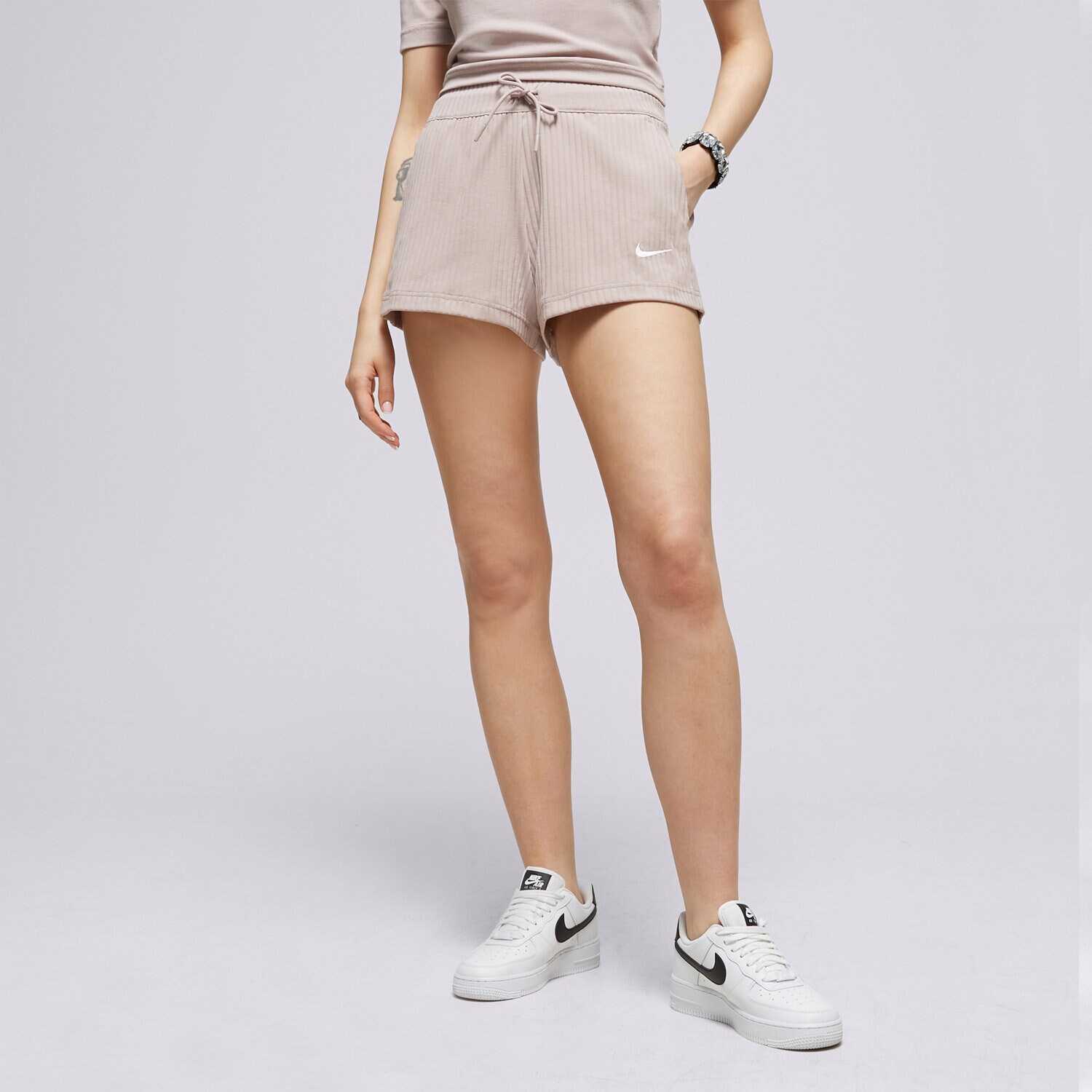 Femei pantaloni scurți NIKE PANTALONI SCURȚI W NSW RIB JRSY DV7862-272 Bej