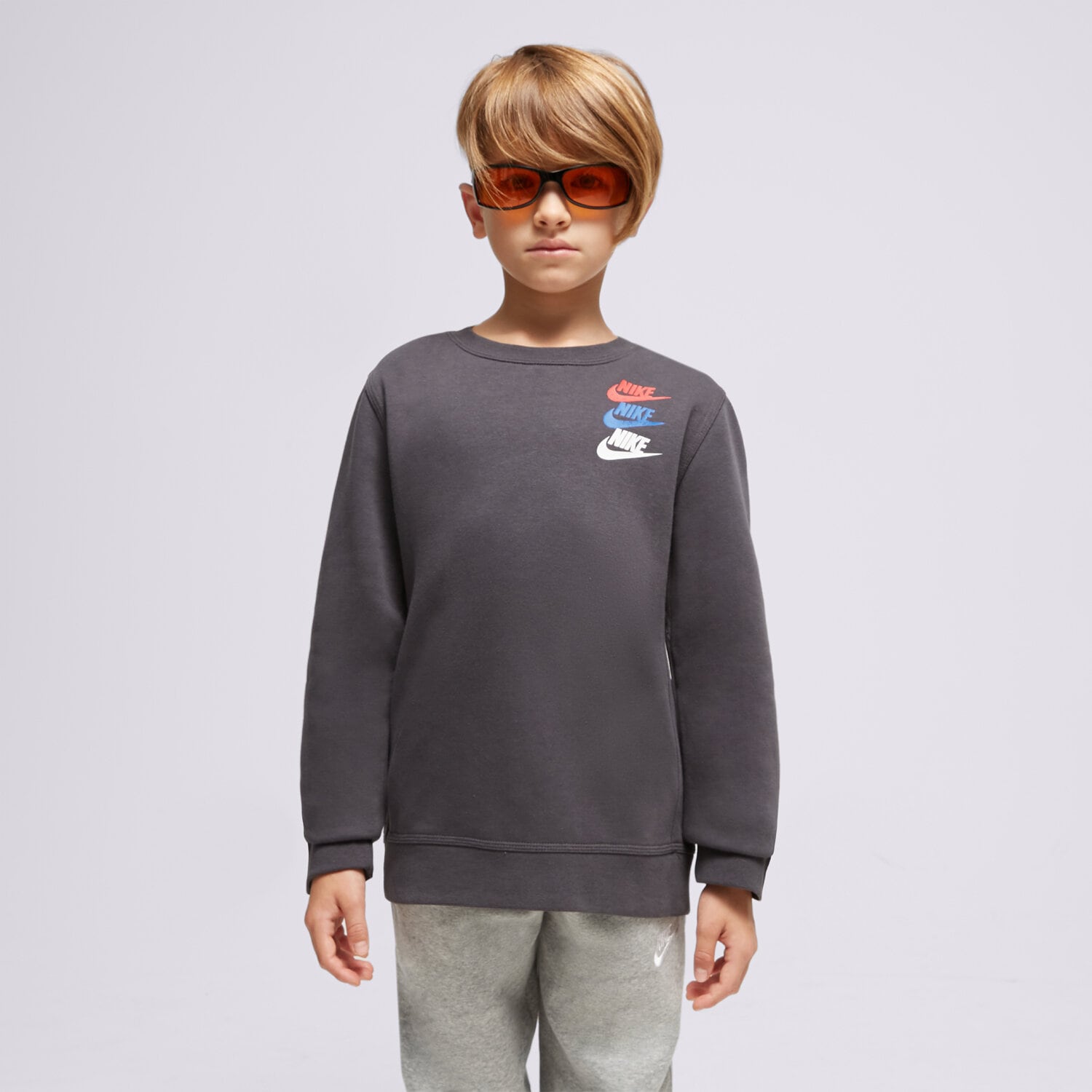 Copii bluză NIKE BLUZĂ B NSW SI FLC CREW BB BOY FD1199-070 Negru