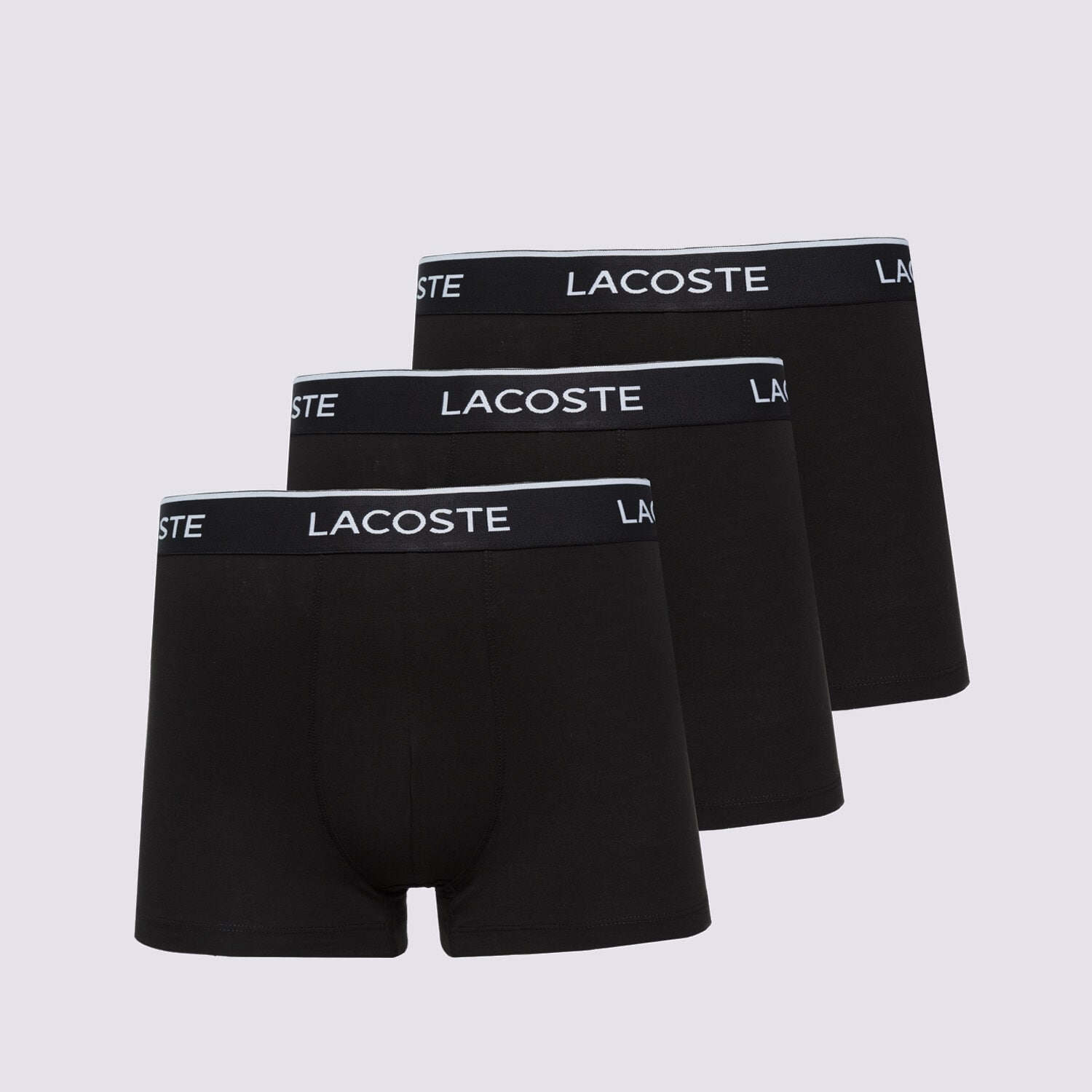 Bărbați lenjerie, boxeri LACOSTE 3 PACK BOXER SHORTS 5H3389031 Negru