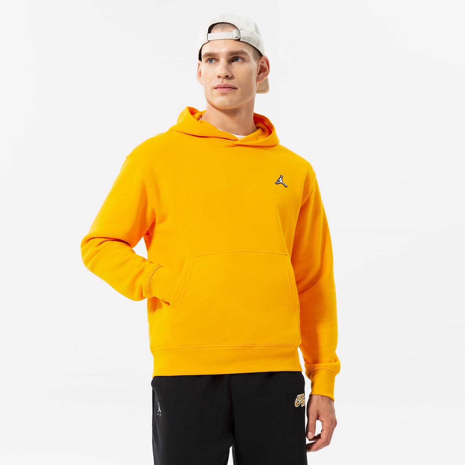 Bărbați bluză JORDAN BLUZĂ CU GLUGĂ M J ESS FLC PO HOODIE DQ7466-705 Galben Muștar