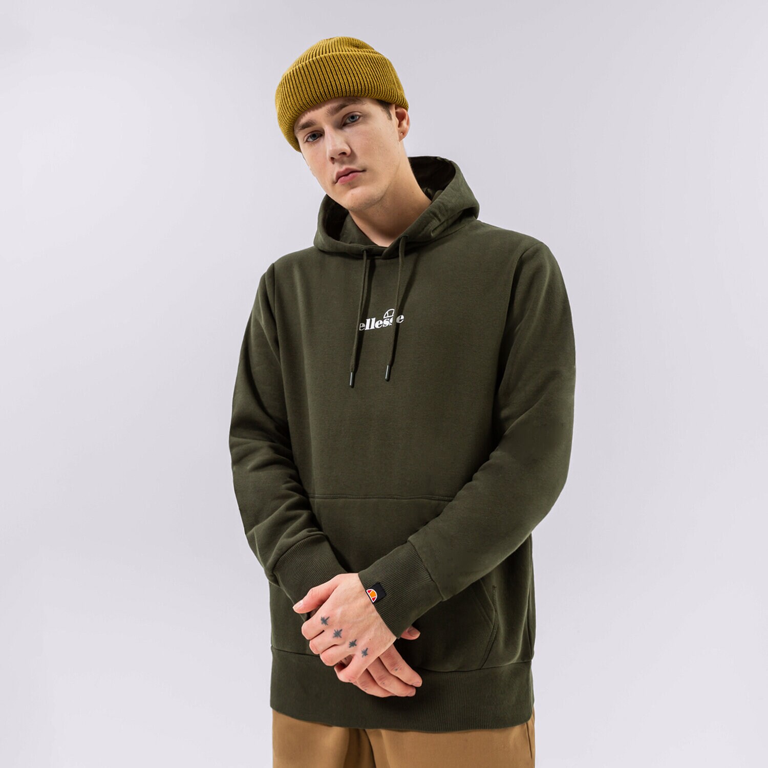 Bărbați bluză ELLESSE BLUZĂ CU GLUGĂ PERSHUTA DGREEN OH HOODY SHP16466502 Verde