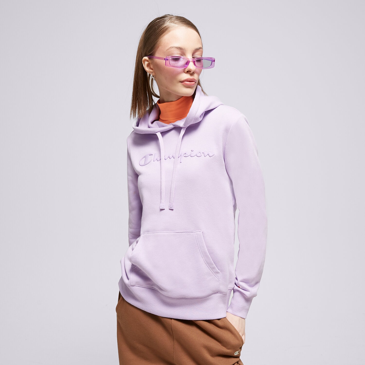 Femei bluză CHAMPION BLUZĂ CU GLUGĂ HOODED SWEATSHIRT 116065VS022 Violet
