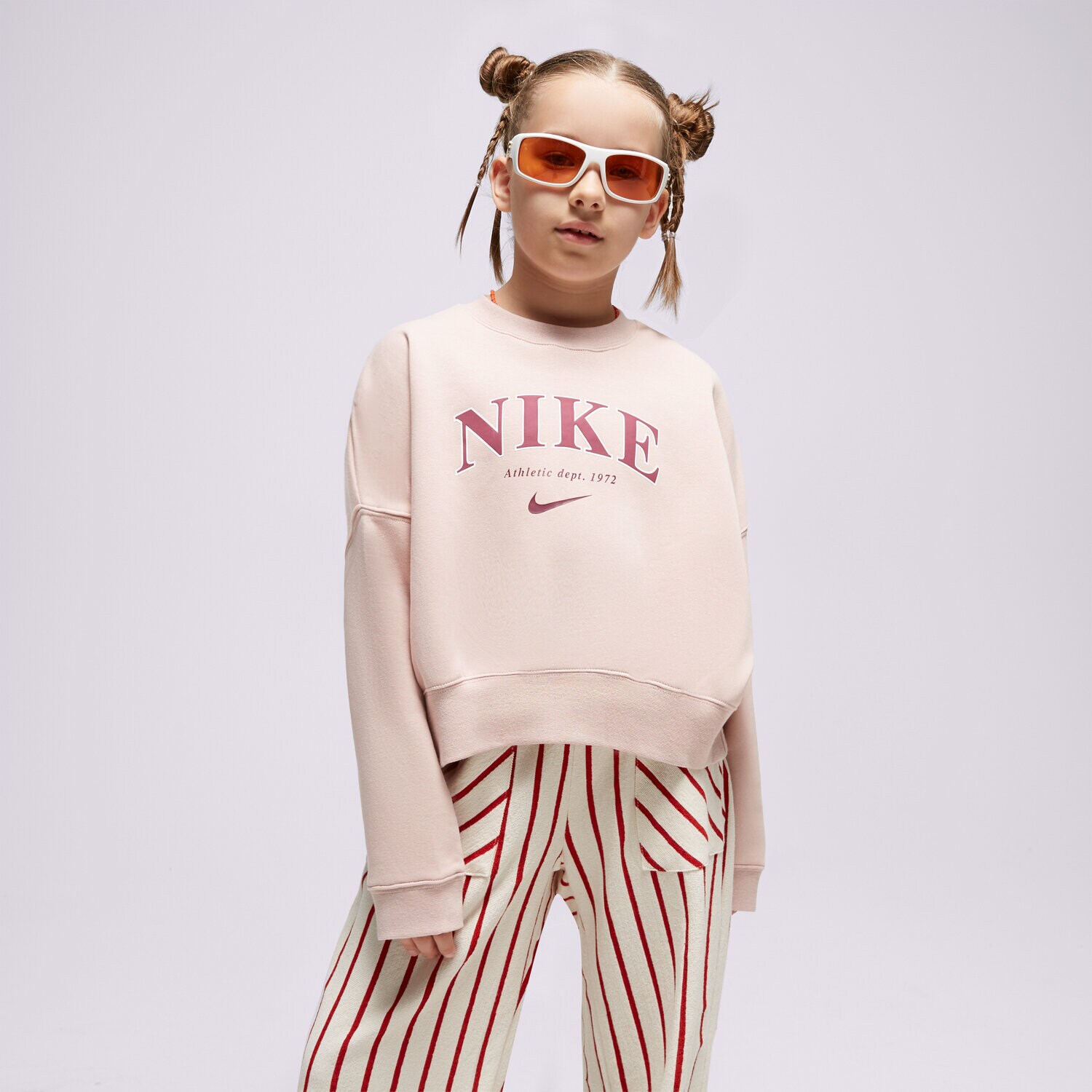 Copii bluză NIKE BLUZĂ G NSW TREND FLC CREW FD0885-601 Roz