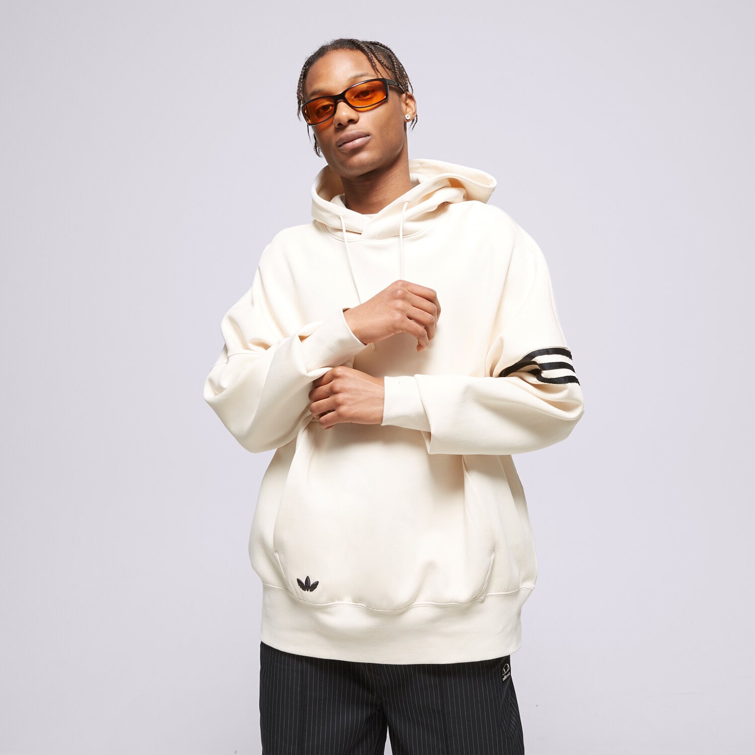 Bărbați bluză ADIDAS BLUZĂ CU GLUGĂ NEW C HOODIE HM1870 Alb