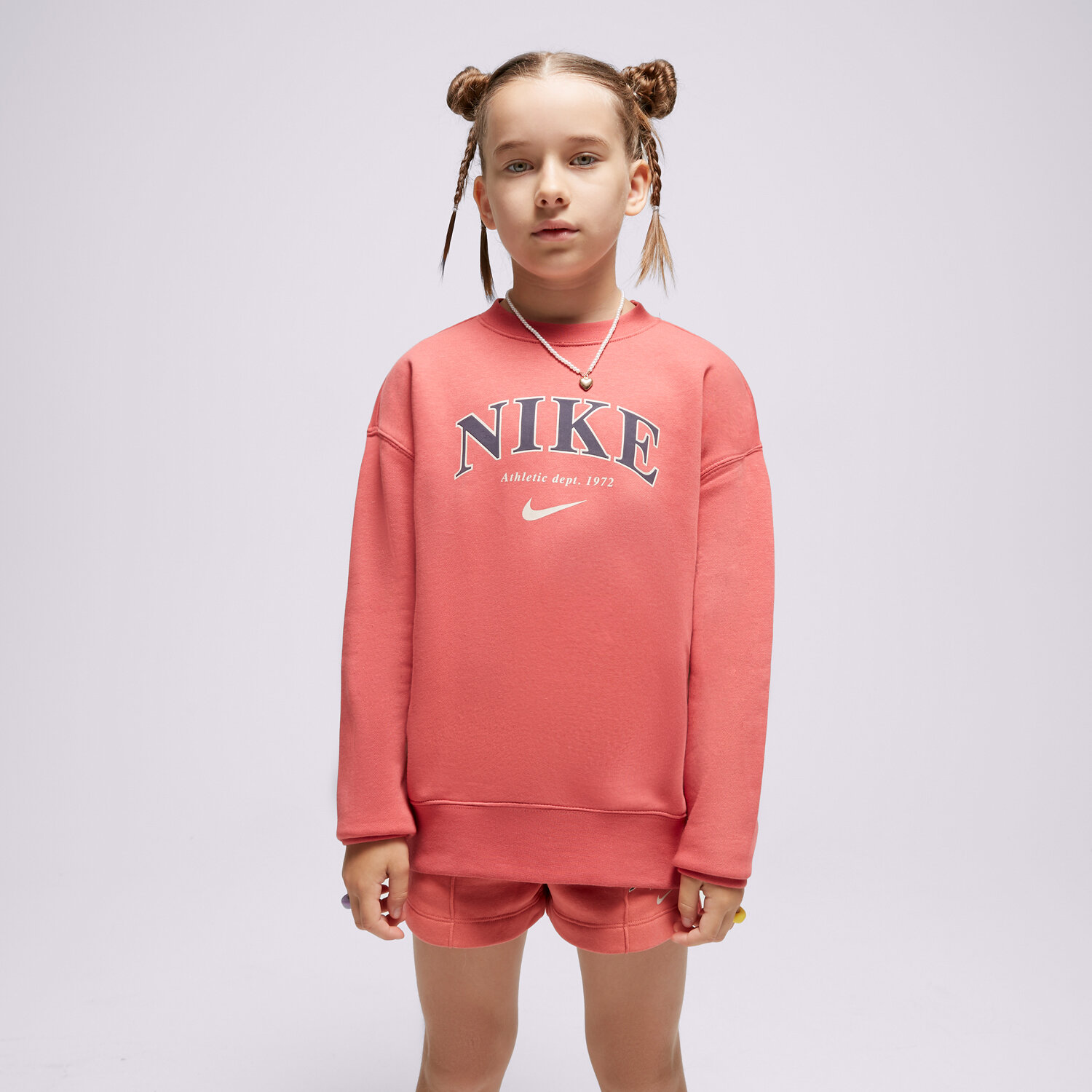 Copii bluză NIKE BLUZĂ G NSW OOS TREND CREW PRNT FJ5286-655 Roz
