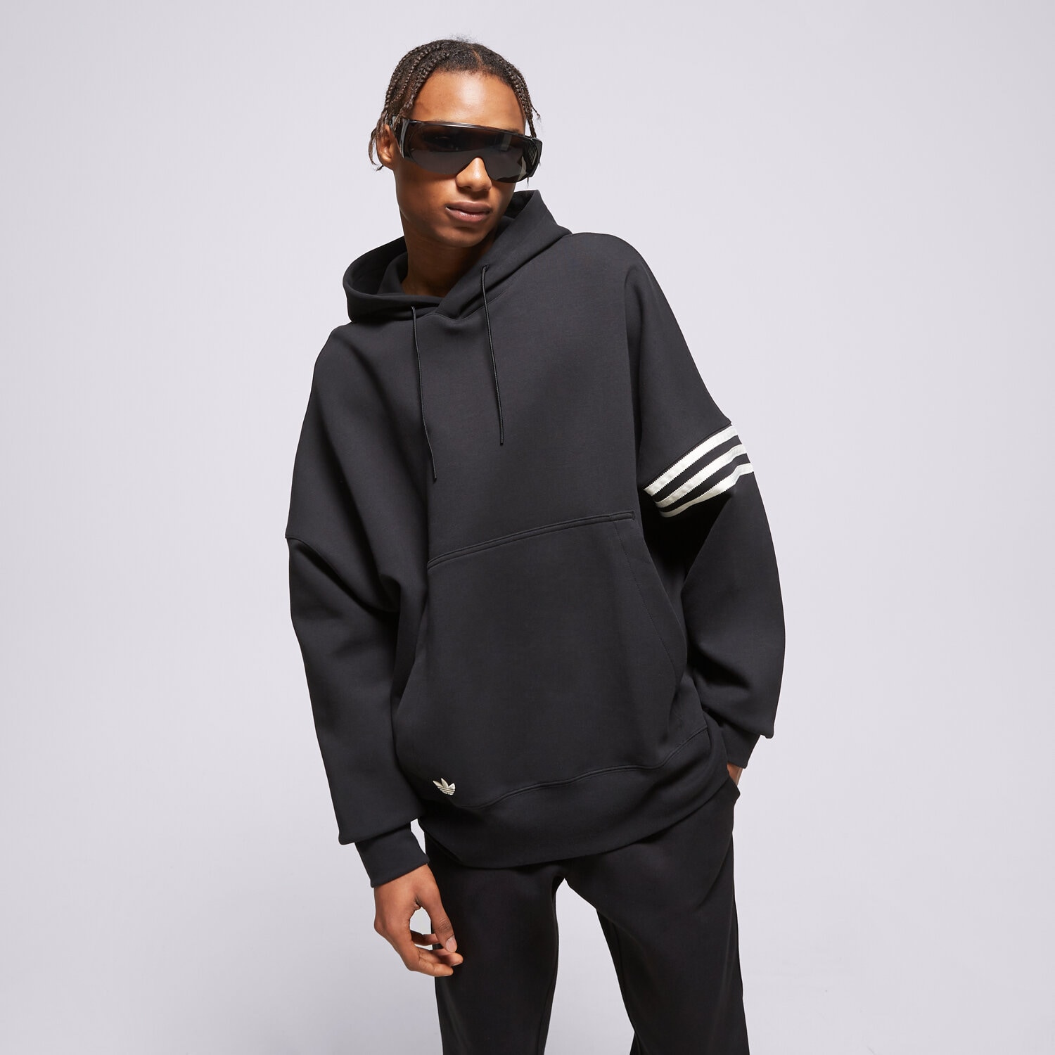 Bărbați bluză ADIDAS BLUZĂ CU GLUGĂ NEW C HOODIE HM1871 Negru