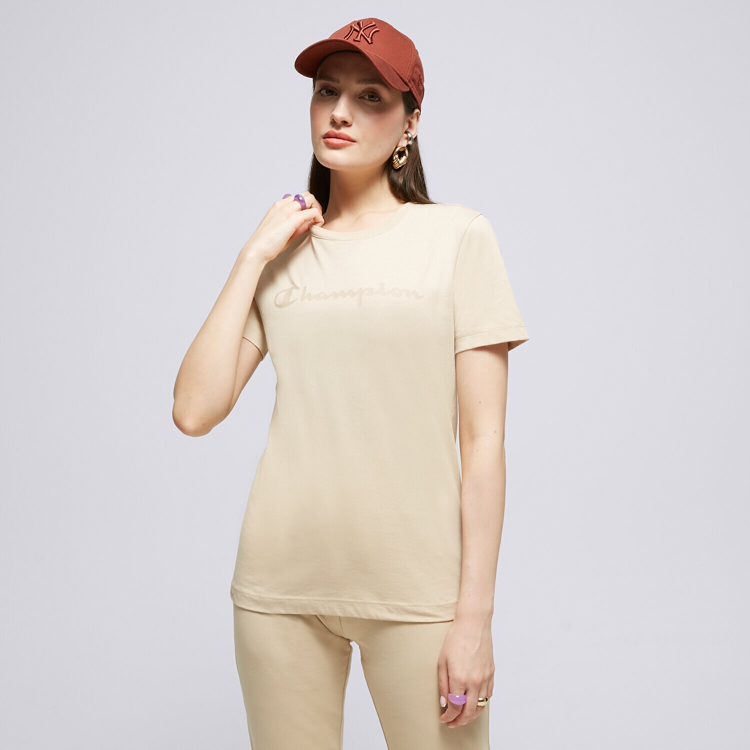 Femei tricou CHAMPION TRICOU CREWNECK TRICOU 116935MS073 Bej