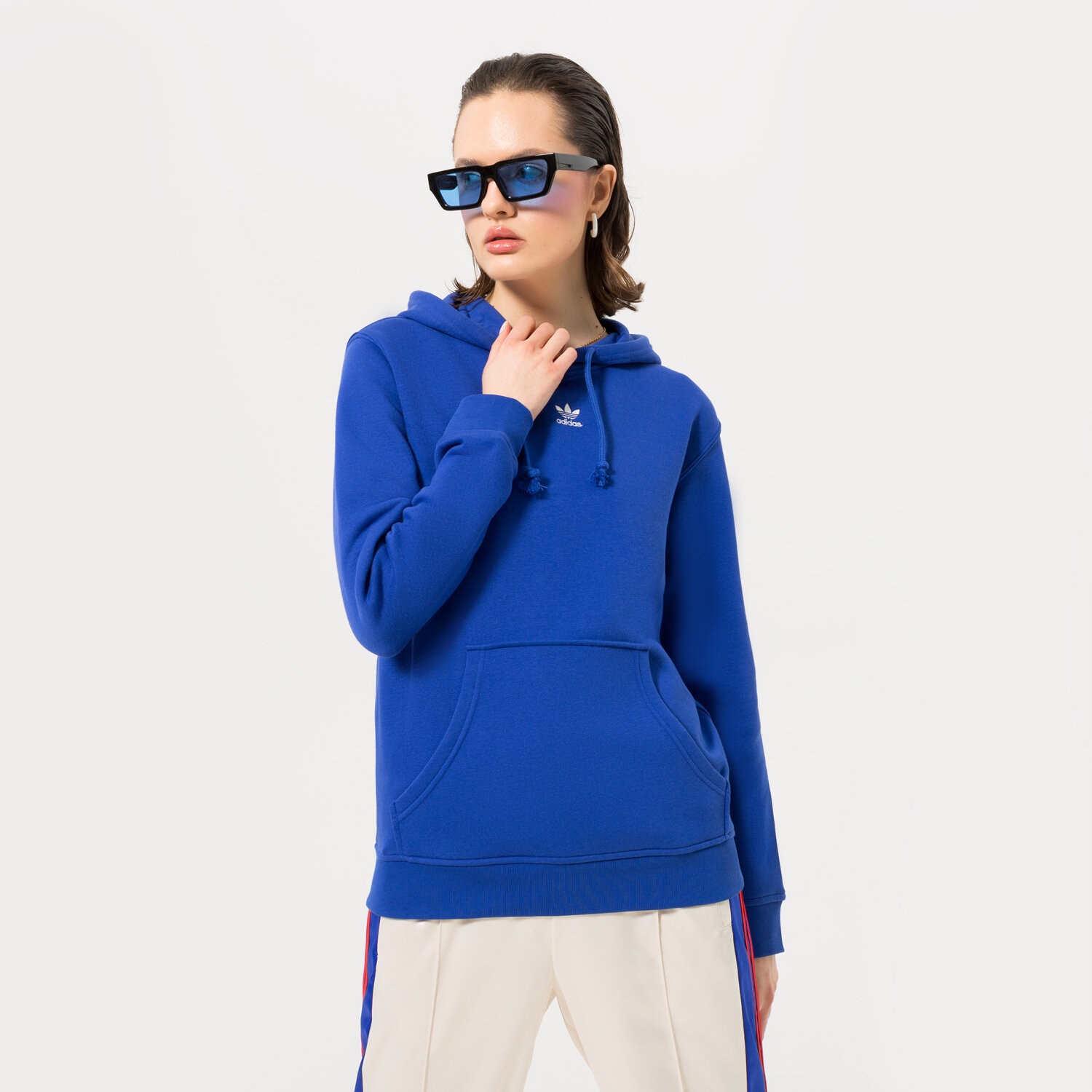 Femei bluză ADIDAS BLUZĂ CU GLUGĂ HOODIE IA6417 Albastru