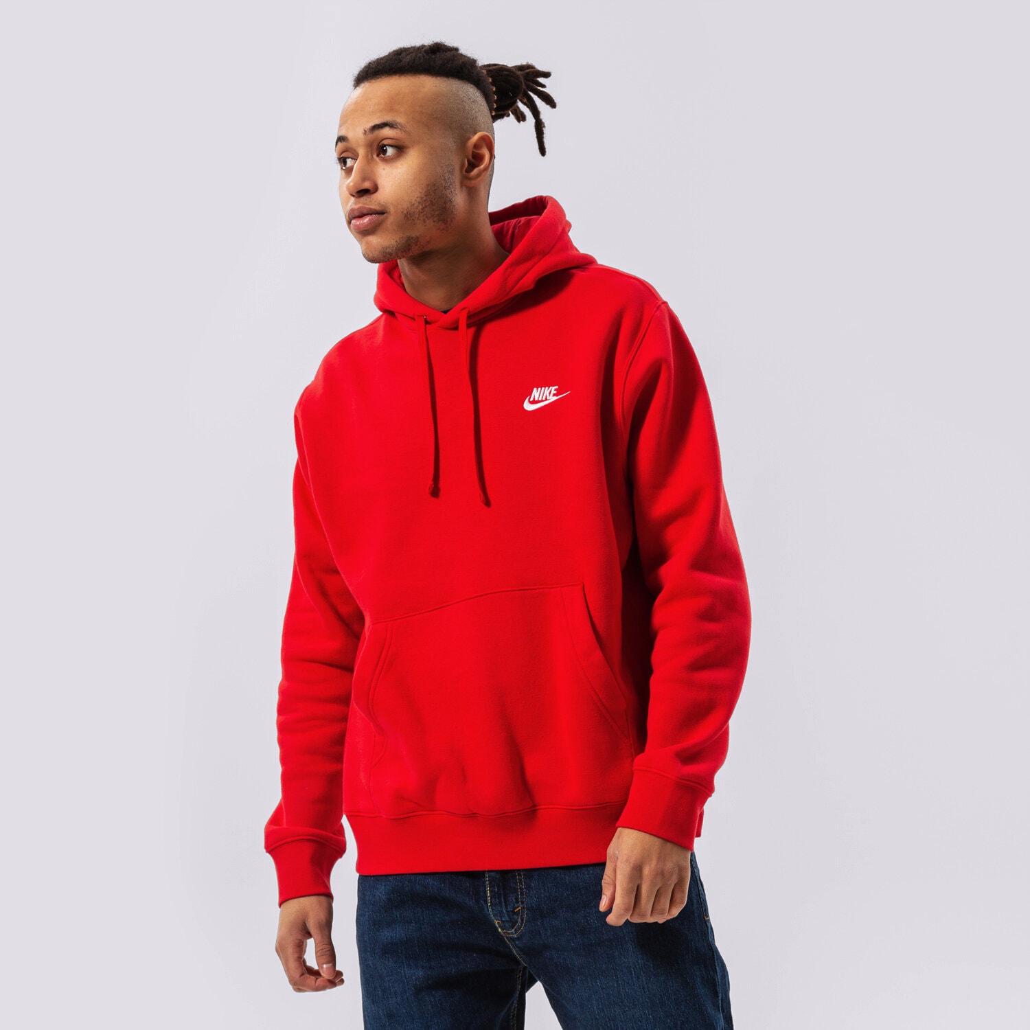 Bărbați bluză NIKE BLUZĂ CU GLUGĂ SPORTSWEAR CLUB FLEECE BV2654-657 Roșu
