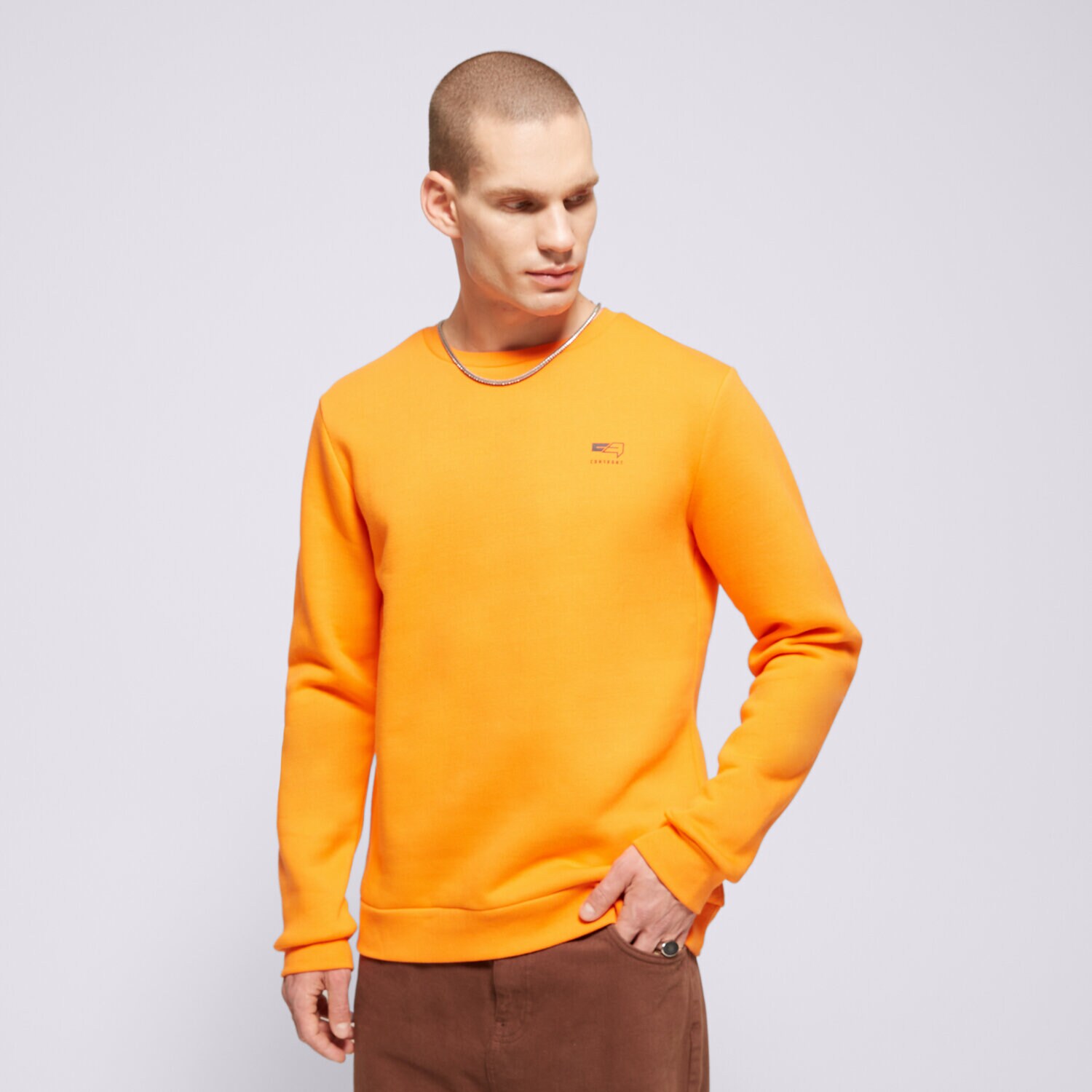 Bărbați bluză CONFRONT BLUZĂ SMALL LOGO CREW ORANGE CF321BLM32002 Portocaliu