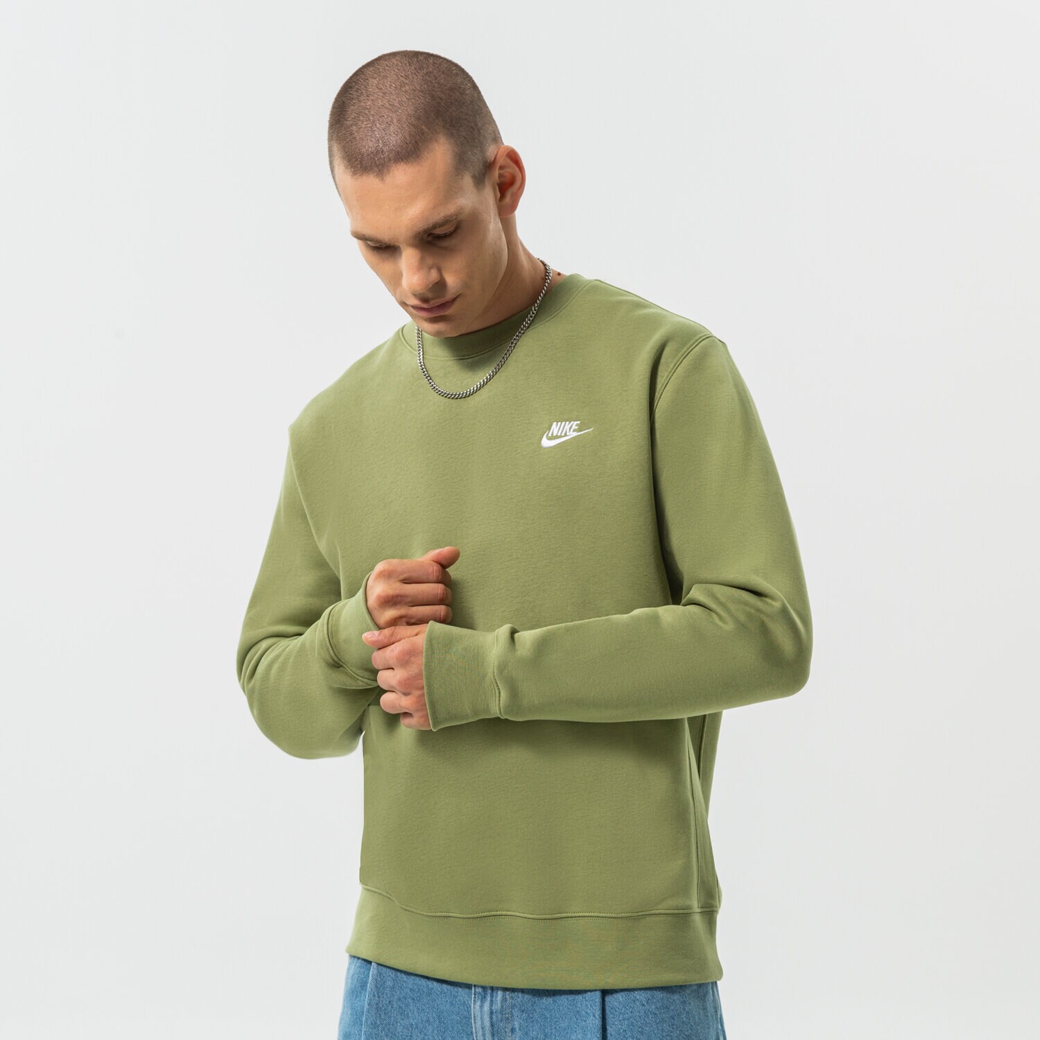 Bărbați bluză NIKE BLUZĂ SPORTSWEAR CLUB FLEECE BV2662-334 Kaki