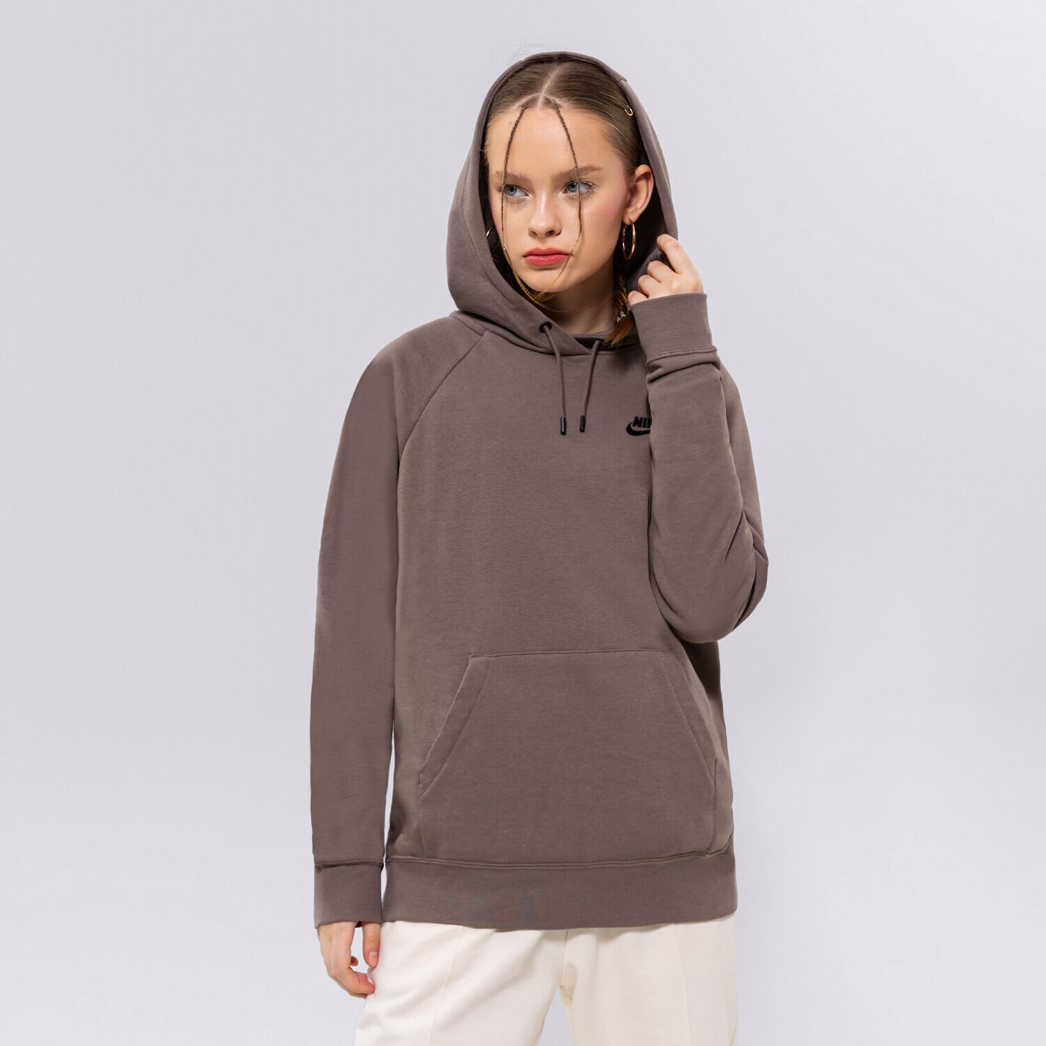 Femei bluză NIKE BLUZĂ CU GLUGĂ W NSW ESSNTL FLC PO HOODIE DX2316-040 Maro