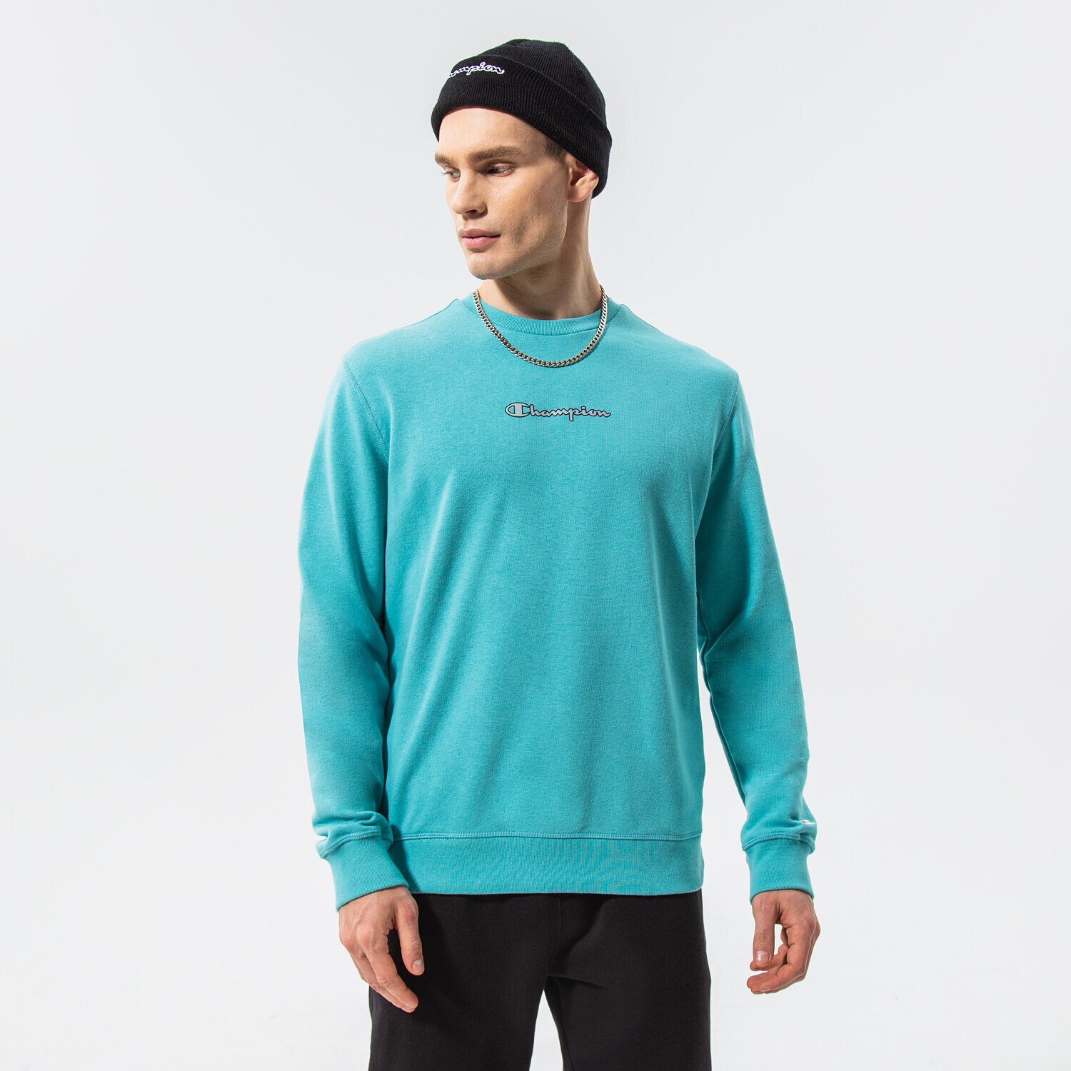 Bărbați bluză CHAMPION BLUZĂ CREWNECK SWEATSHIRT 217216BS148 Verde
