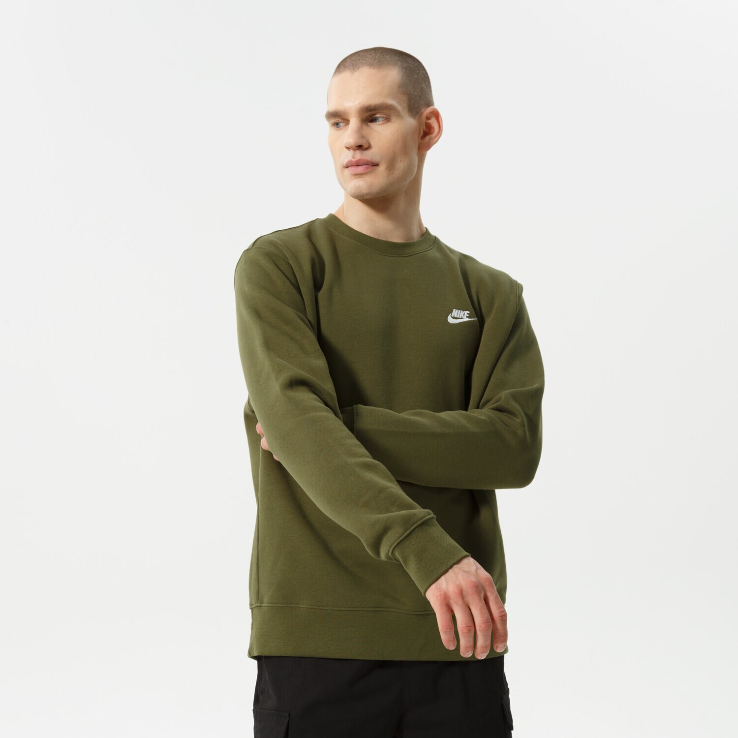 Bărbați bluză NIKE BLUZĂ SPORTSWEAR CLUB FLEECE BV2662-327 Kaki