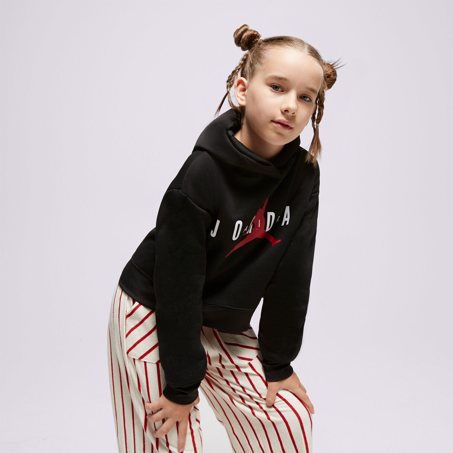 Copii bluză JORDAN BLUZĂ CU GLUGĂ JUMPMAN SUSTAINABLE GIRL 45B914-023 Negru