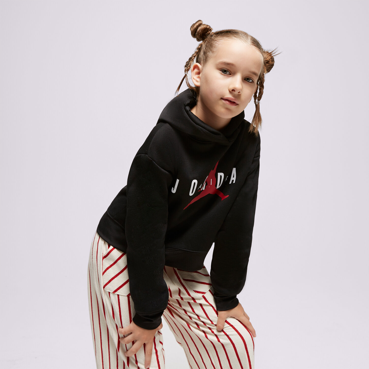 Copii bluză JORDAN BLUZĂ CU GLUGĂ JUMPMAN SUSTAINABLE GIRL 45B914-023 Negru