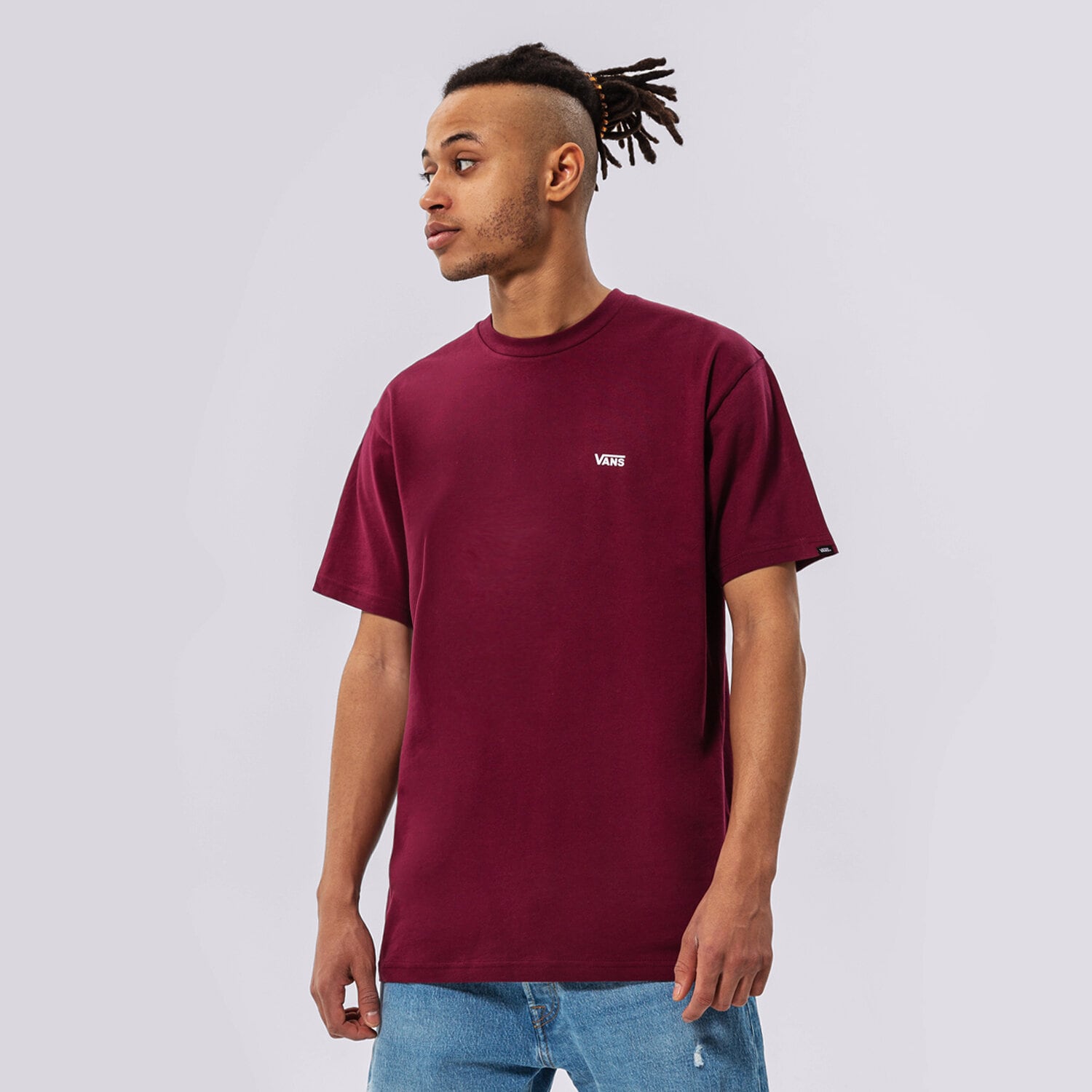 Bărbați tricou VANS TRICOU MN LEFT CHEST LOGO TEE BURGUNDY VN0A3CZEBRG1 Bordo