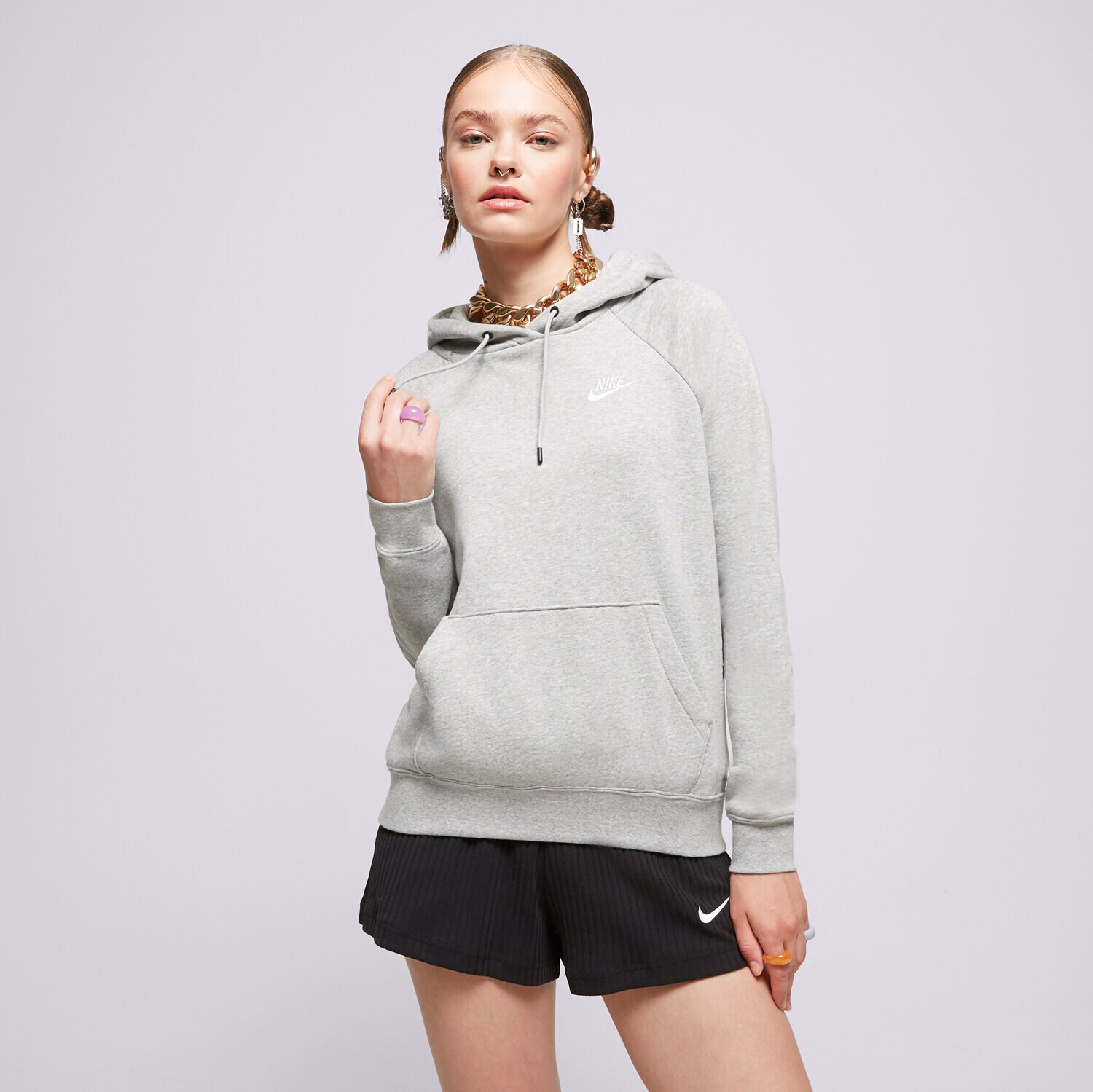 Femei bluză NIKE SPORTSWEAR ESSENTIAL OVERHEAD HOODIE WOMEN'S HOODIE PO  BV4124-063 Gri
