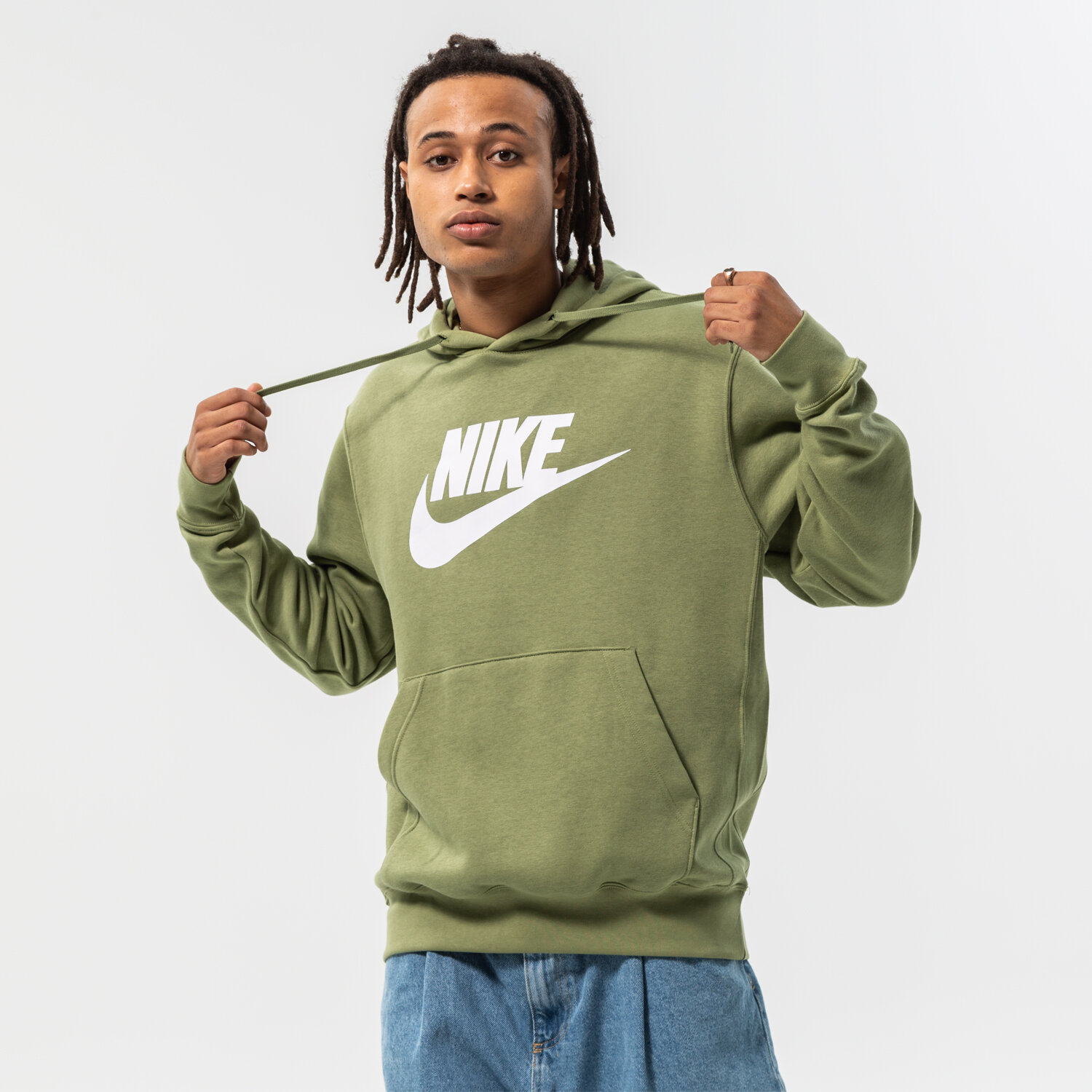 Bărbați bluză NIKE BLUZĂ CU GLUGĂ SPORTSWEAR CLUB FLEECE BV2973-334 Kaki