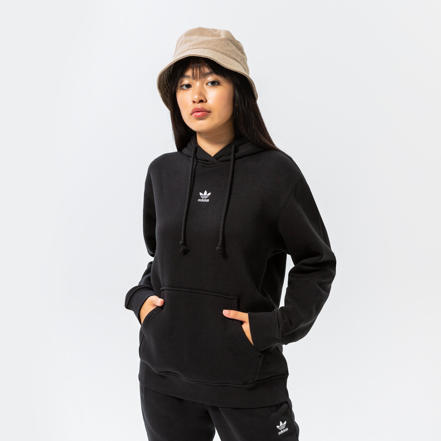 Femei bluză ADIDAS ESSENTIAL FLEECE OVERHEAD HOODIE  H34725 Negru