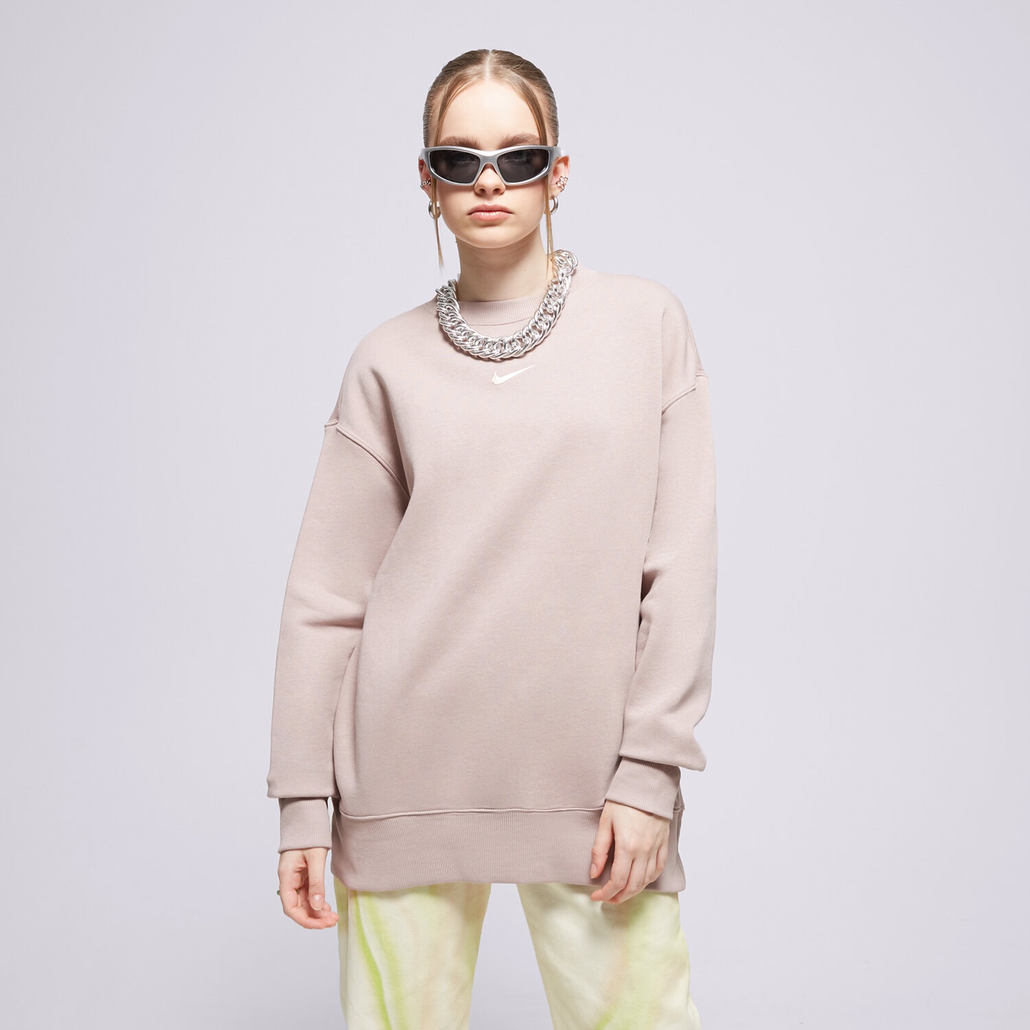 Femei bluză NIKE BLUZĂ W NSW PHNX FLC OS CREW DQ5733-272 Roz