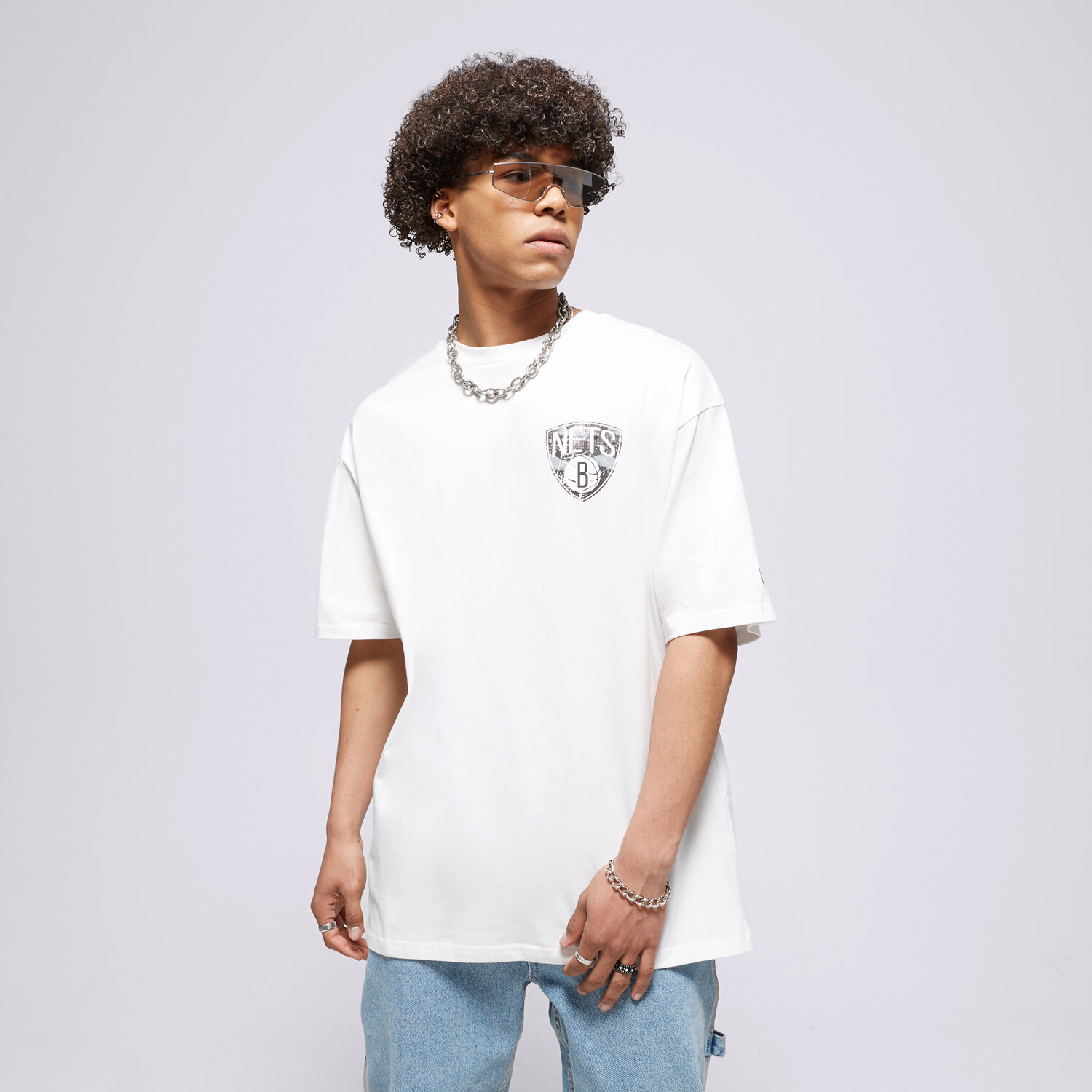 Bărbați tricou NEW ERA TRICOU INFILL TEAM LOGO OS NETS BROOKLYN NETS 60332135 Alb