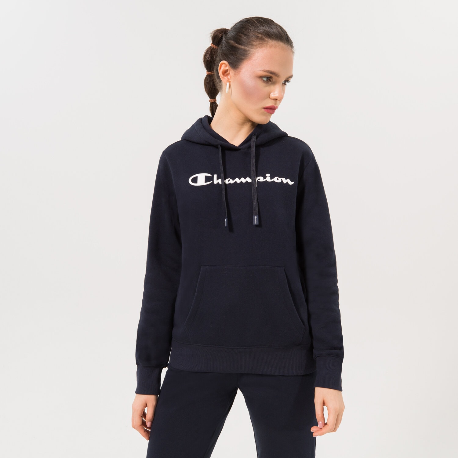 Femei bluză CHAMPION BLUZĂ CU GLUGĂ HOODED SWEATSHIRT 115687BS501 Bleumarin
