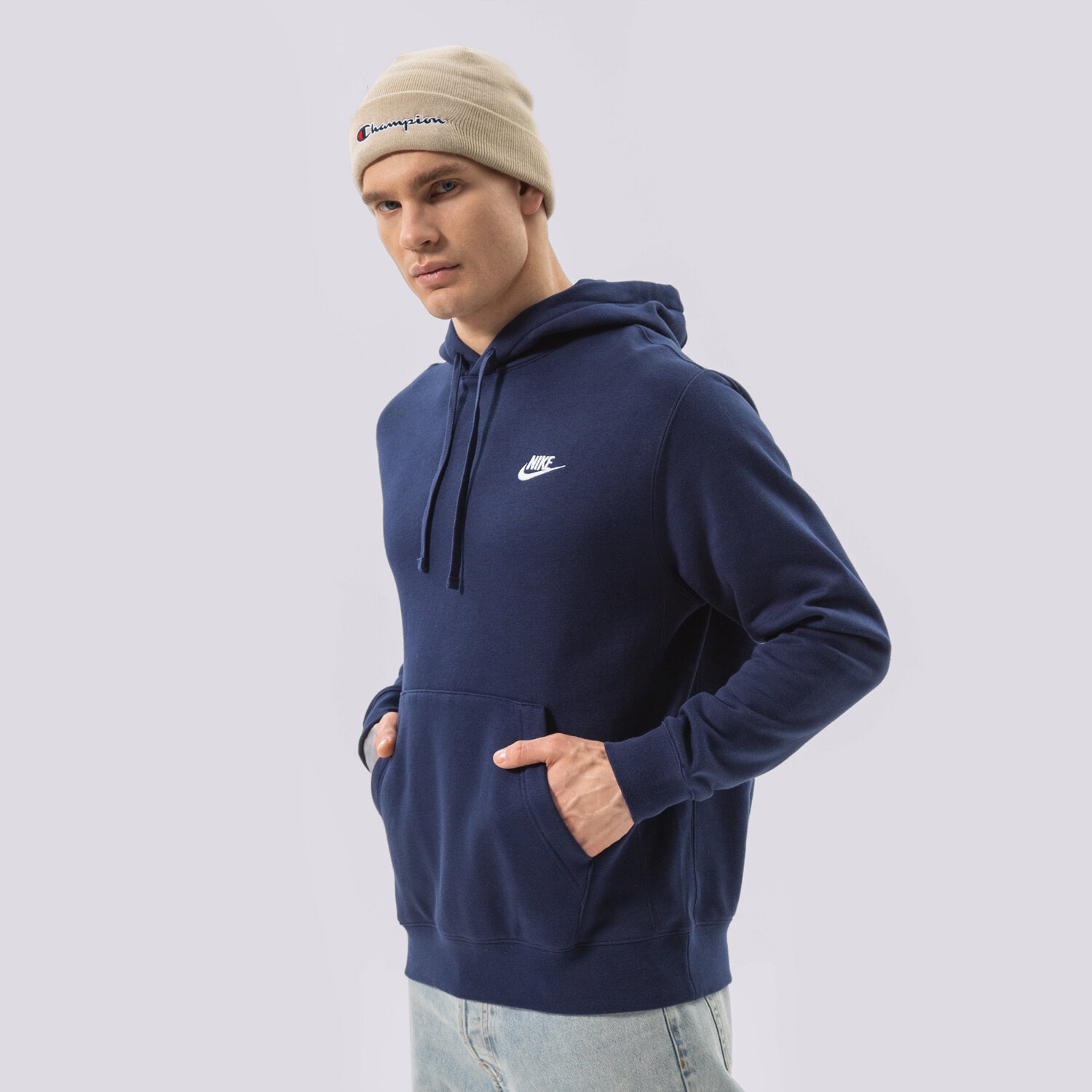 Bărbați bluză NIKE BLUZĂ CU GLUGĂ SPORTSWEAR CLUB FLEECE BV2654-410 Bleumarin