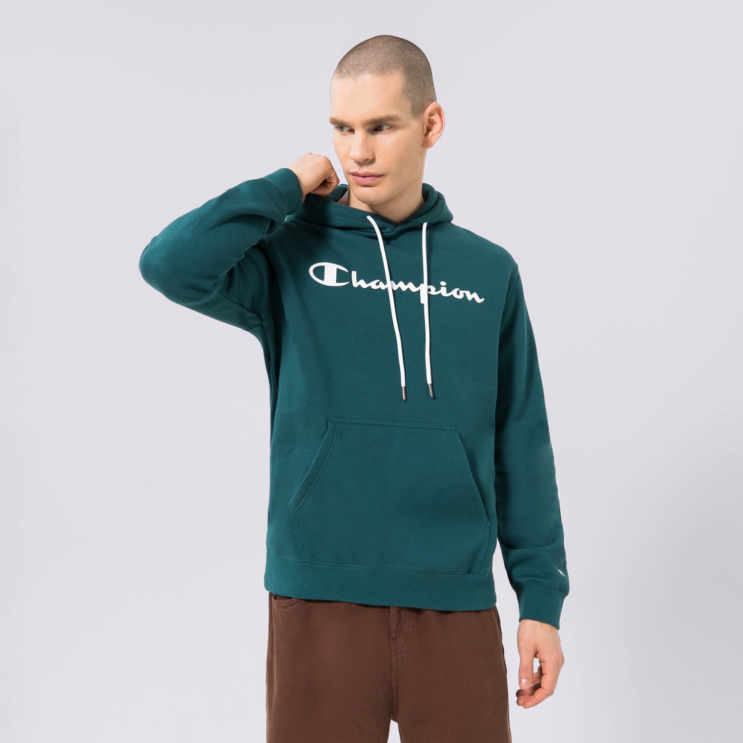 Bărbați bluză CHAMPION BLUZĂ CU GLUGĂ HOODED SWEATSHIRT 218282GS549 Verde