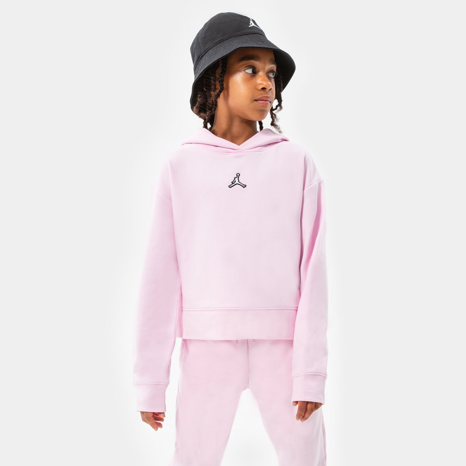 Copii bluză JORDAN BLUZĂ CU GLUGĂ ESSENTIALS BOXY GIRL 45A858-A9Y Roz