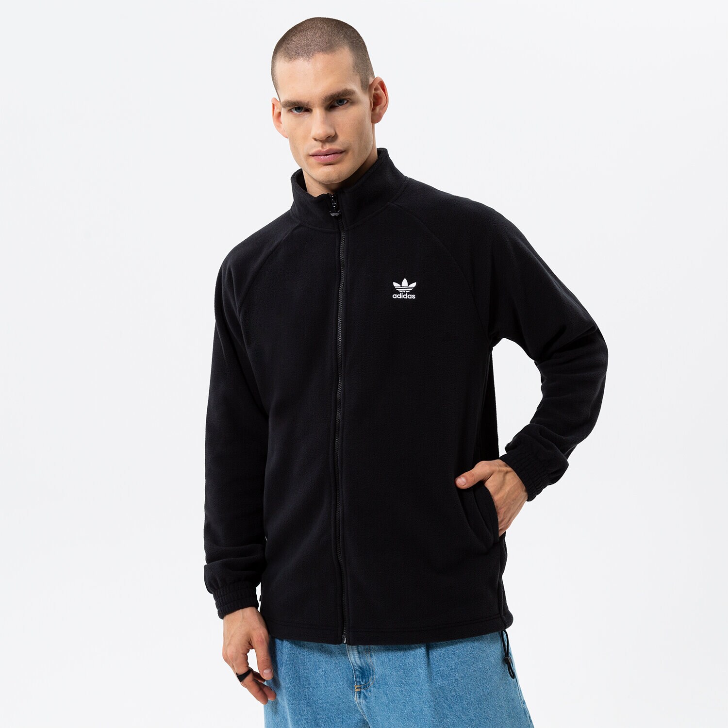 Bărbați bluză ADIDAS BLUZĂ TREFOIL FZ TEDD HK7295 Negru