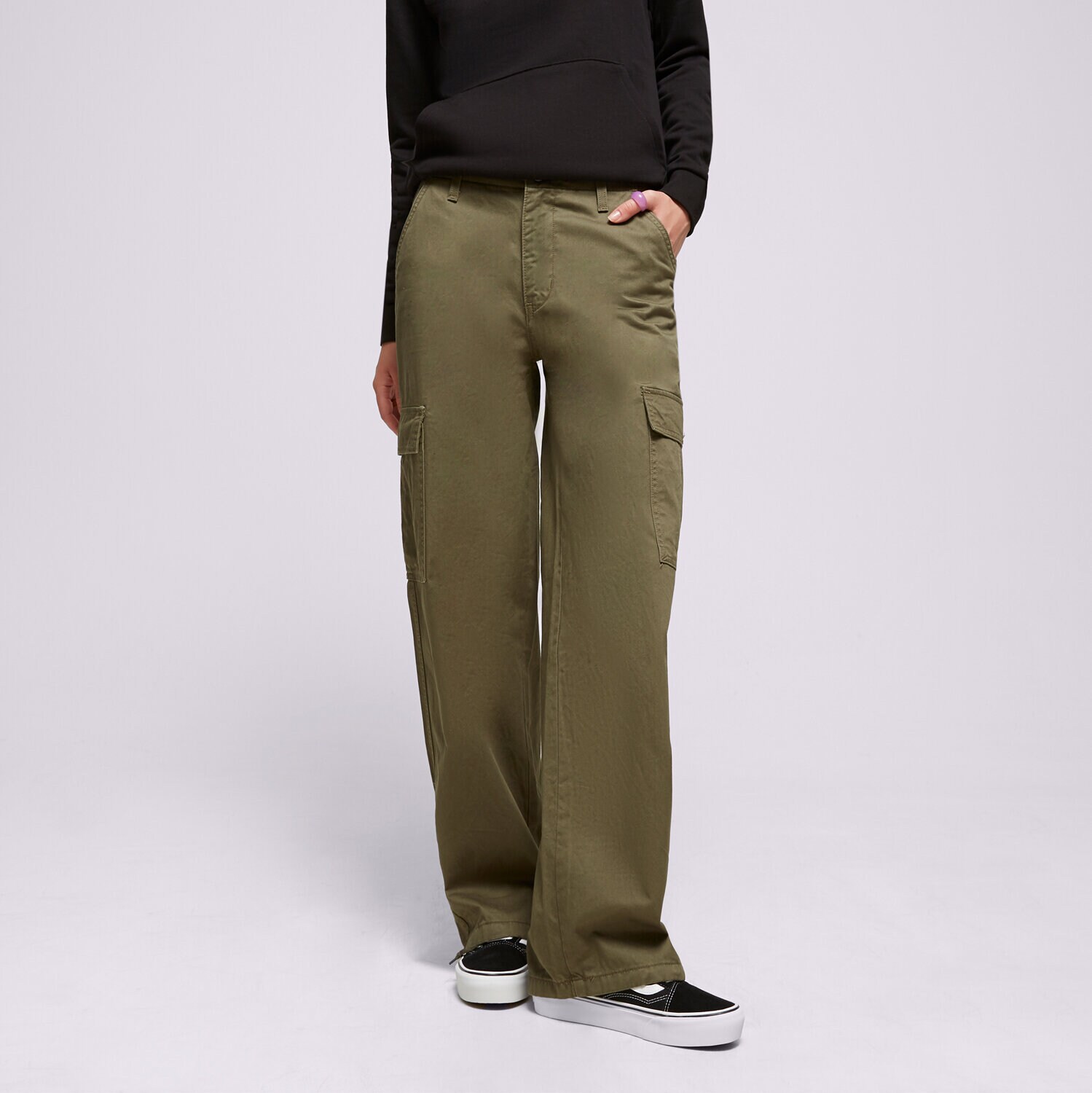 Femei pantaloni LEVI'S PANTALONI  94 BAGGY CARGO GREENS A47070002 Verde