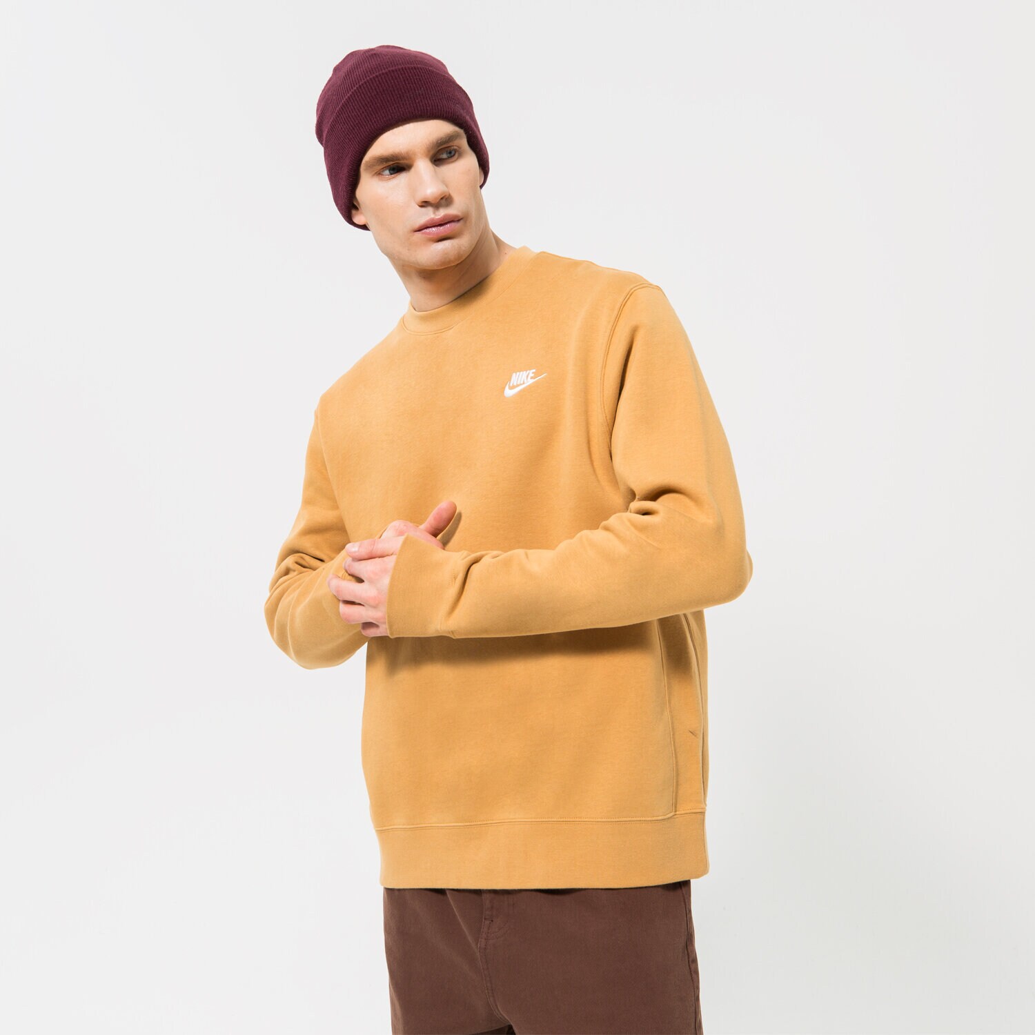 Bărbați bluză NIKE BLUZĂ SPORTSWEAR CLUB FLEECE BV2662-722 Galben Muștar