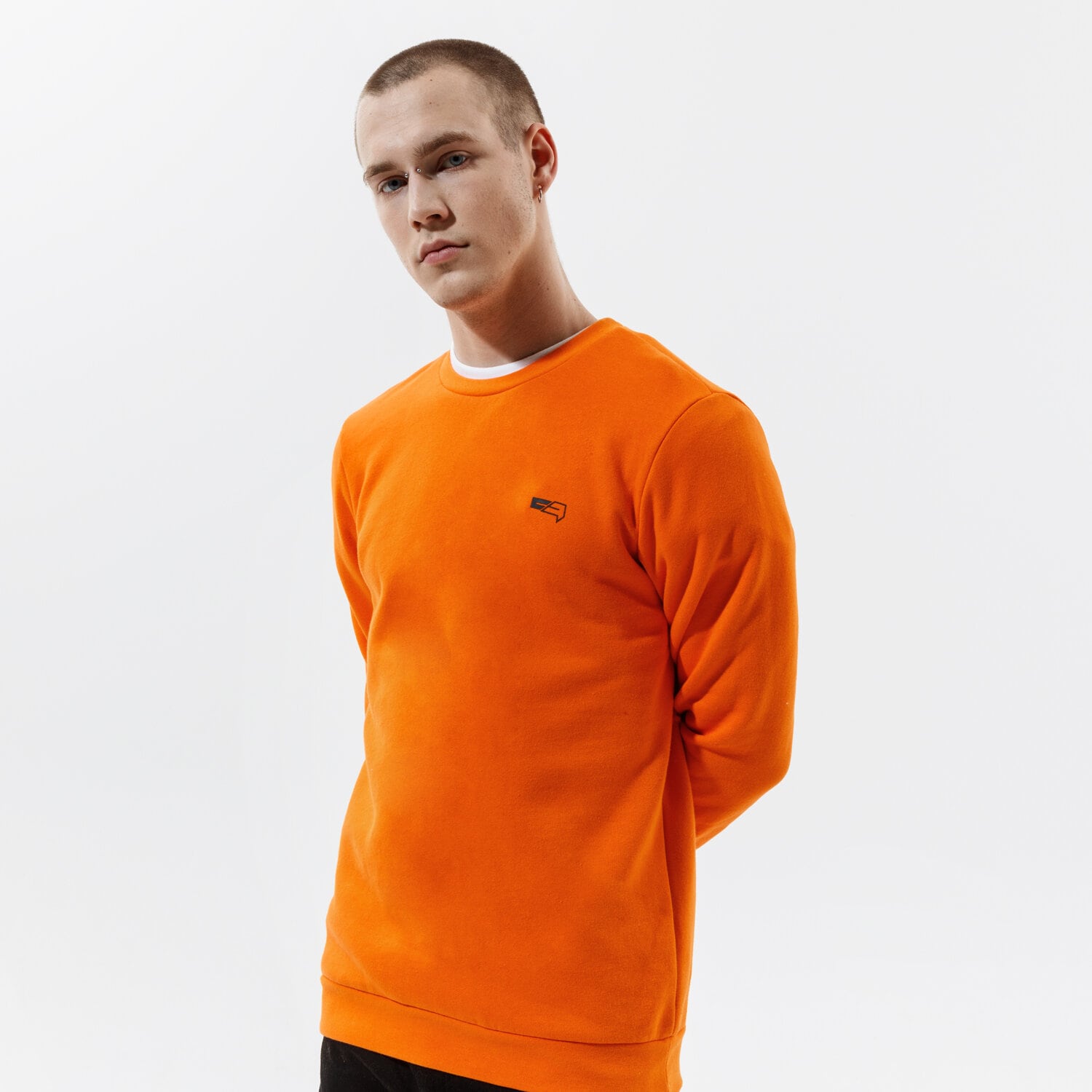 Bărbați bluză CONFRONT BLUZĂ SMALL LOGO CREWNECK ORA CF121BLM25004 Portocaliu