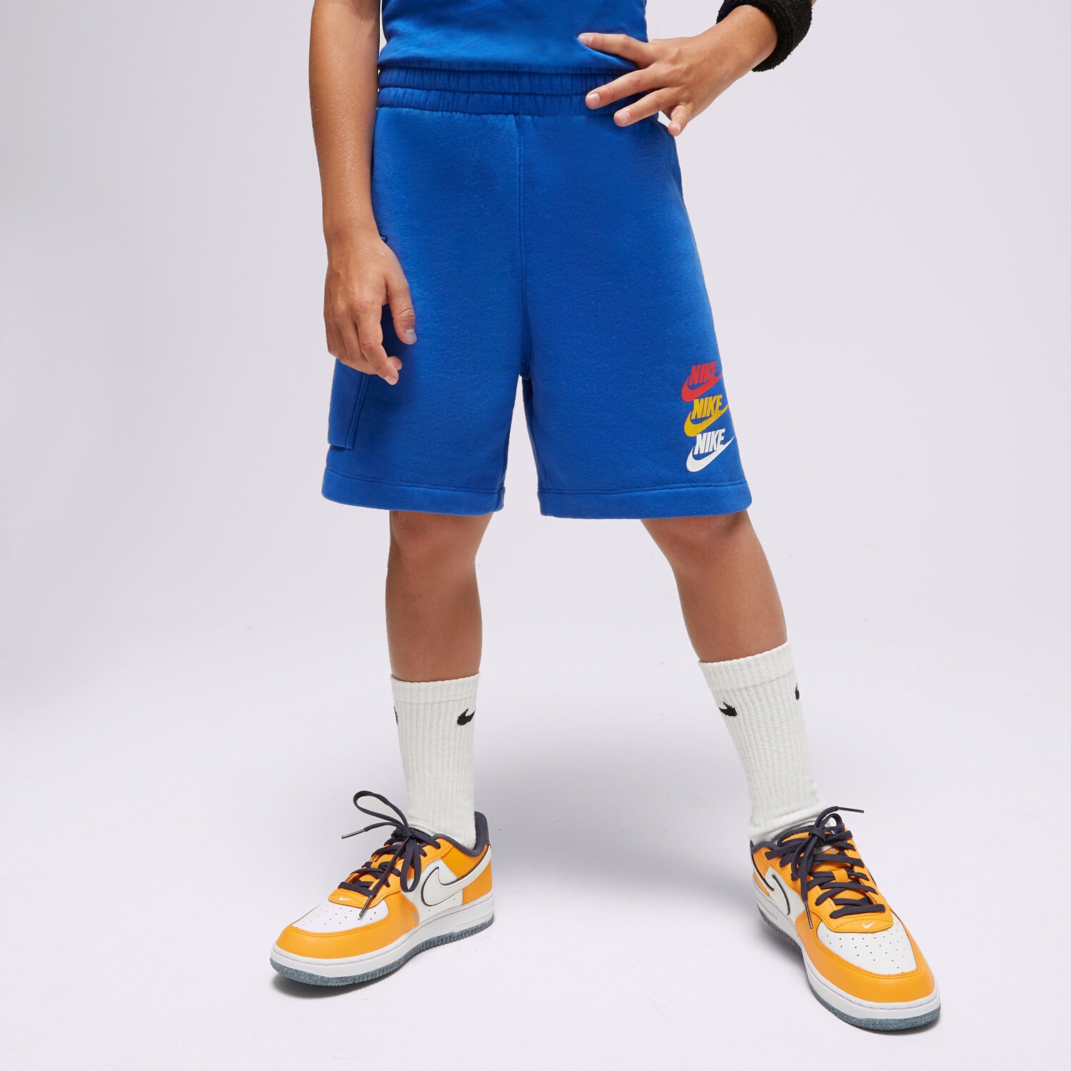 Pantaloni scurți și rochii pentru copii NIKE PANTALONI SCURȚI B NSW SI FLC CARGO FJ5530-480 Albastru