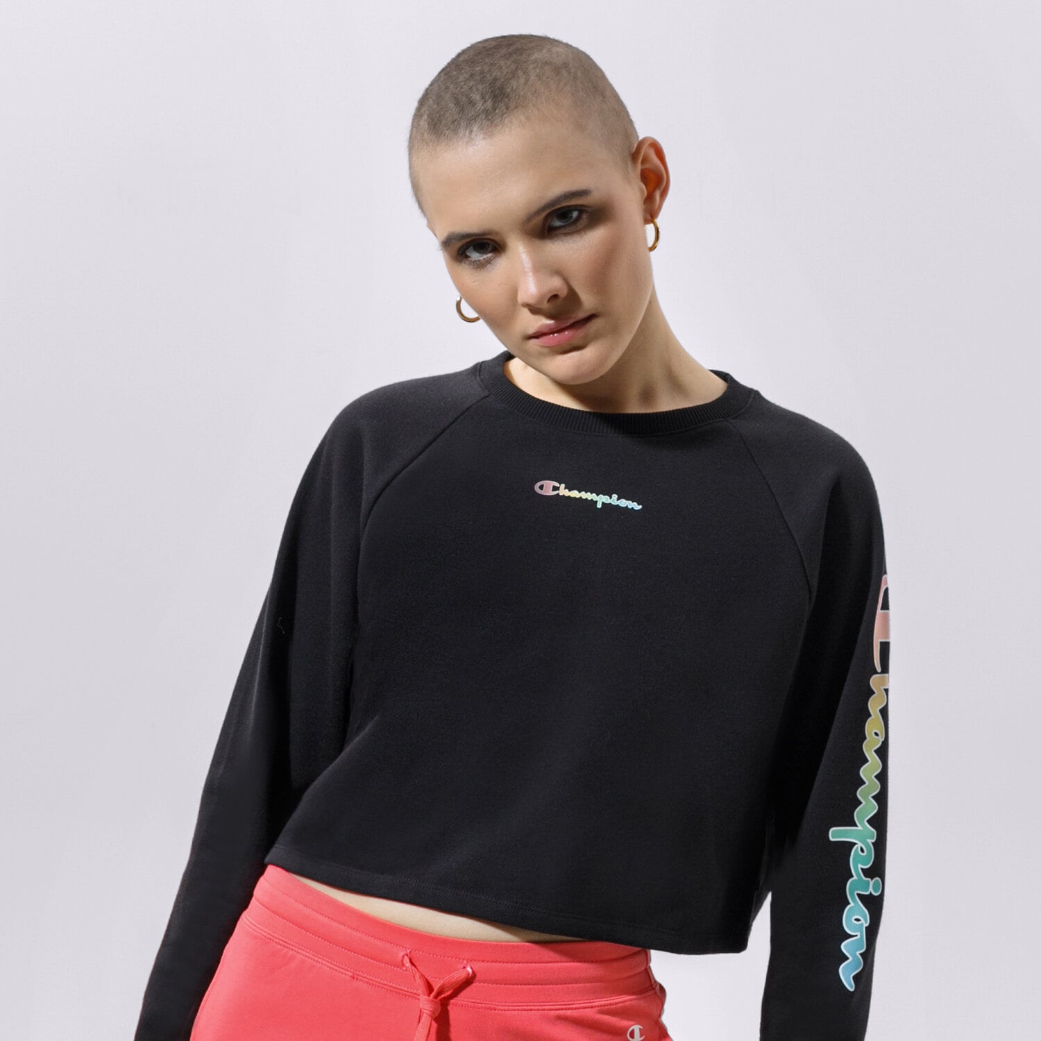 Femei bluză CHAMPION BLUZĂ CREWNECK SWEATSHIRT 114079KK001 Negru