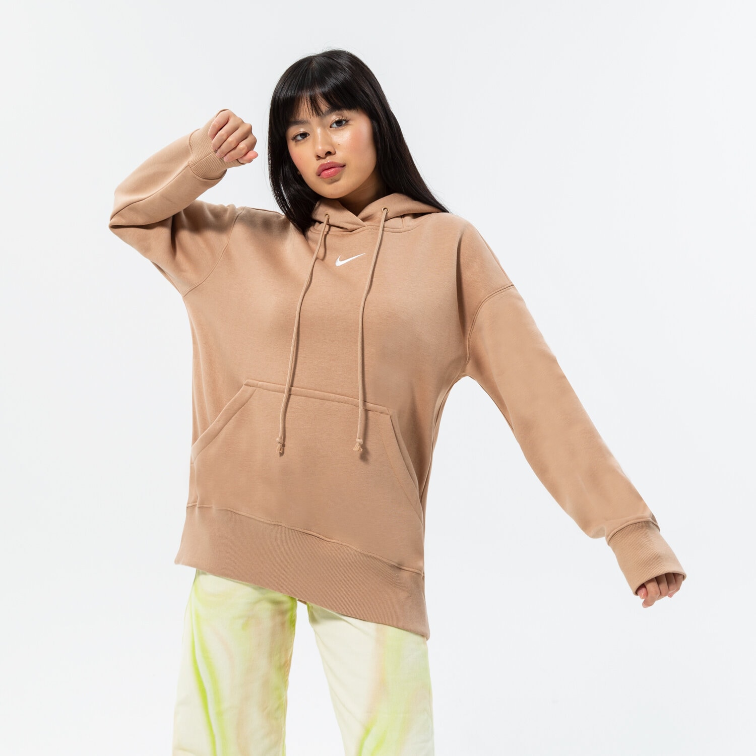 Femei bluză NIKE BLUZĂ CU GLUGĂ W NSW STYLE FLC PO HOODIE OS DQ5860-200 Bej