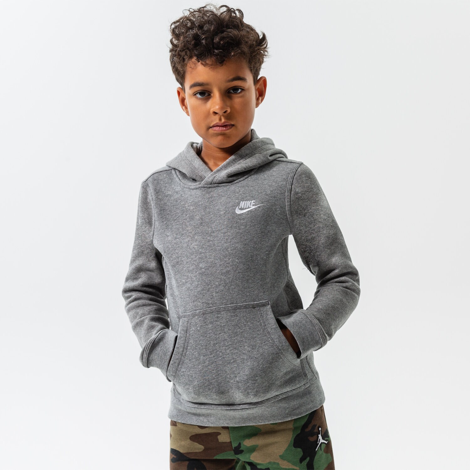 Copii bluză NIKE BLUZĂ CU GLUGĂ NIKE SPORTSWEAR CLUB BOY BV3757-091 Gri