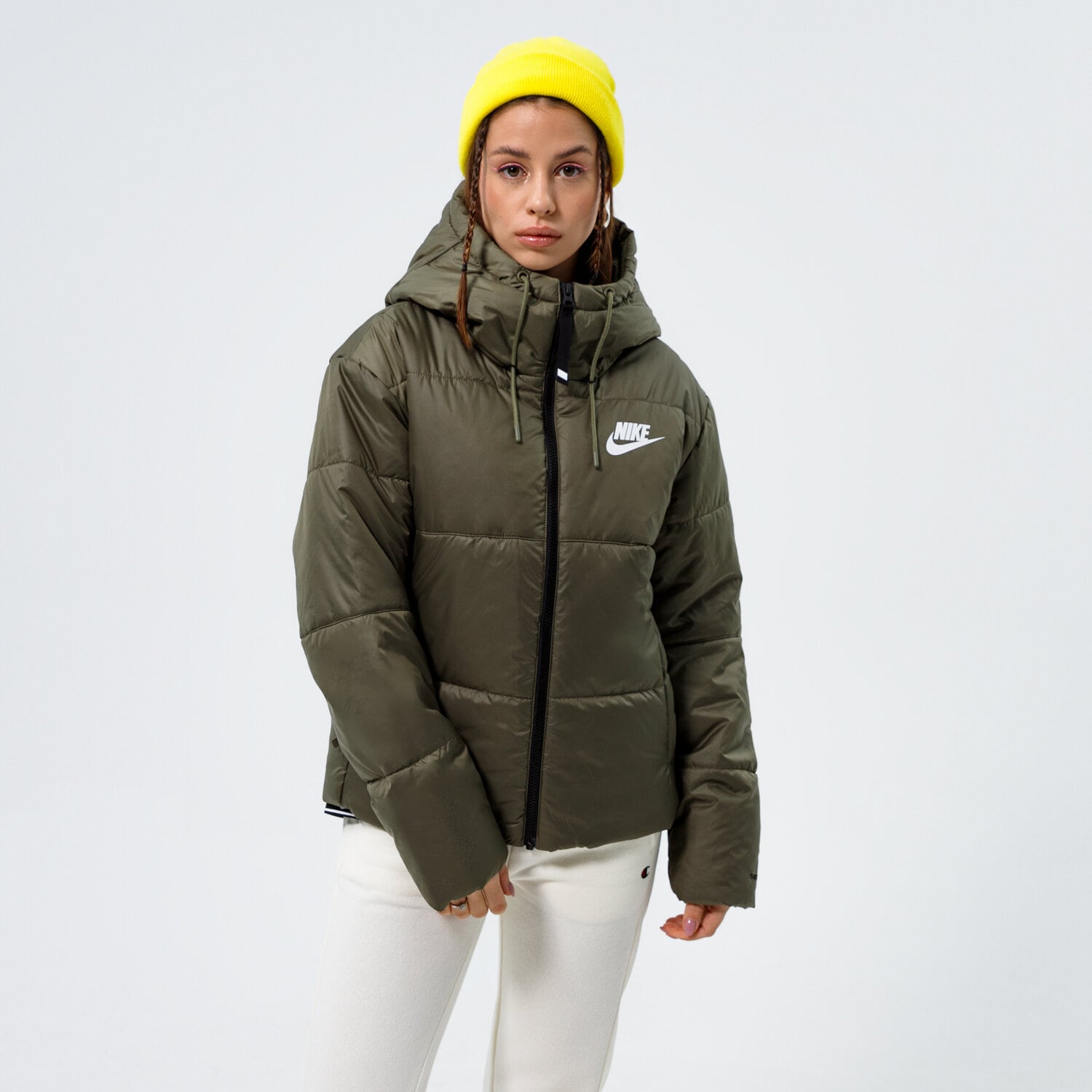 Femei geacă de iarnă NIKE JACHETĂ W NSW TF RPL CLASSIC TAPE JKT DJ6997-222 Verde